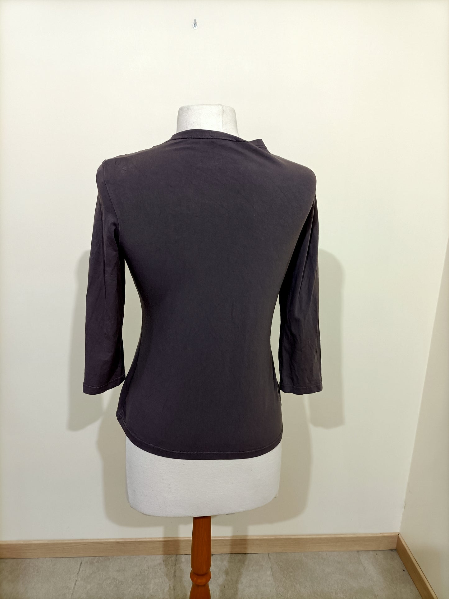 Top Un1Deux2Trois3 2en1 marron rayé manches 3/4 Taille L