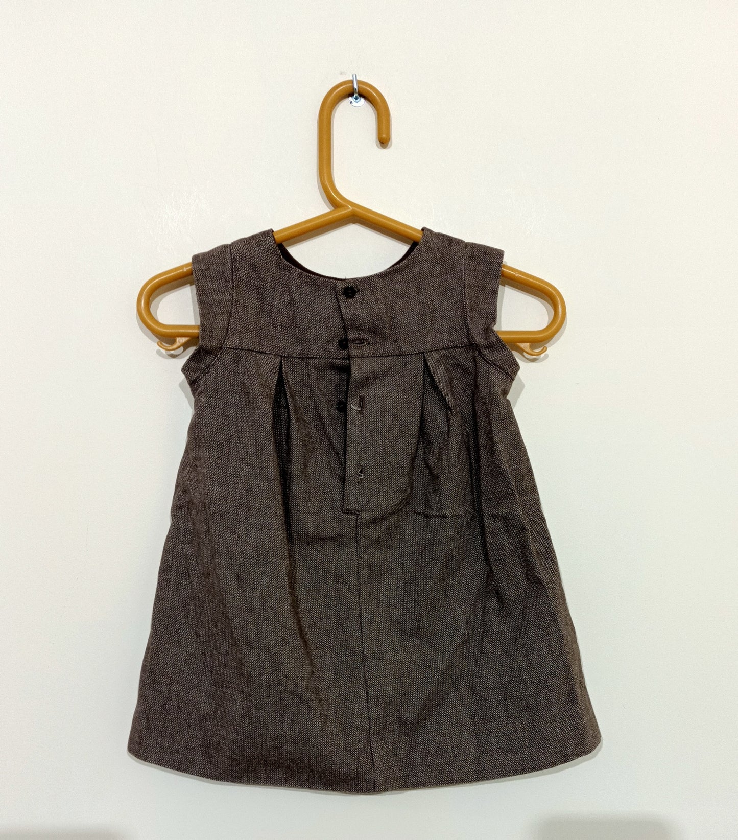 Robe sans manches Bout'chou marron avec nœud Taille 18 Mois