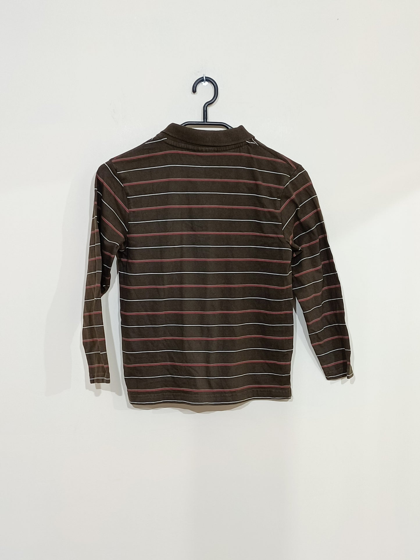 Polo manches longues NKY marron rayé Taille 8 Ans