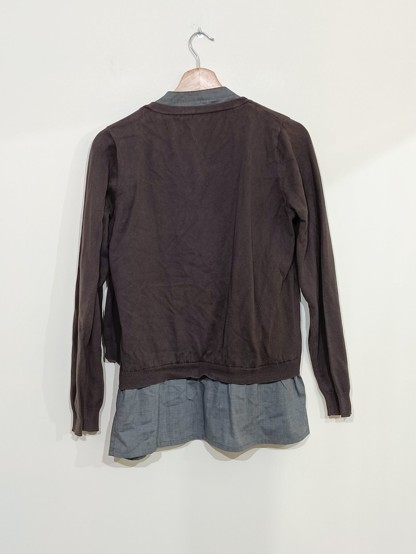 Tunique avec gilet 2 en 1 Georges Franck grise et marron Taille M