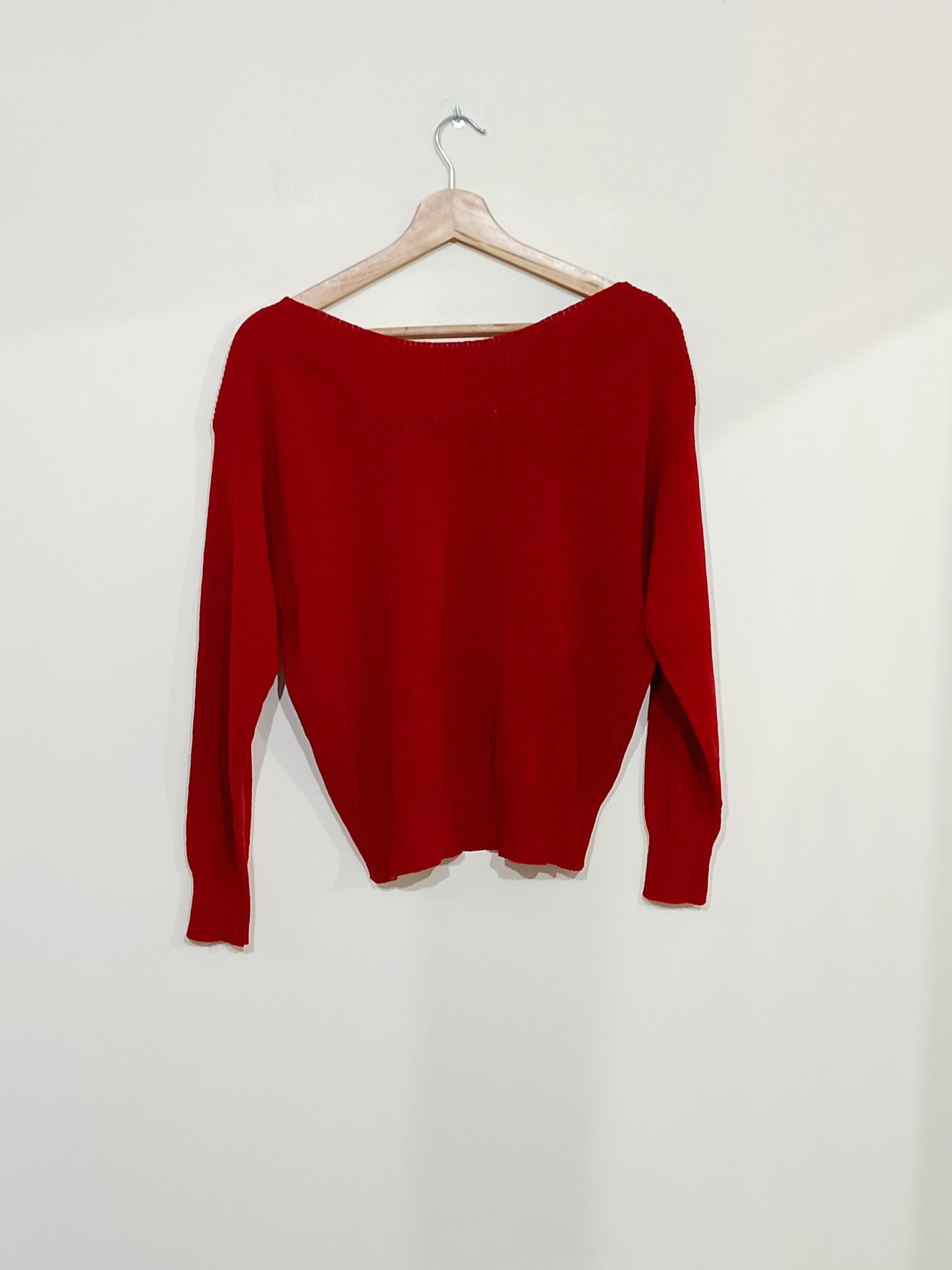 Pull Mango rouge à col large Taille M