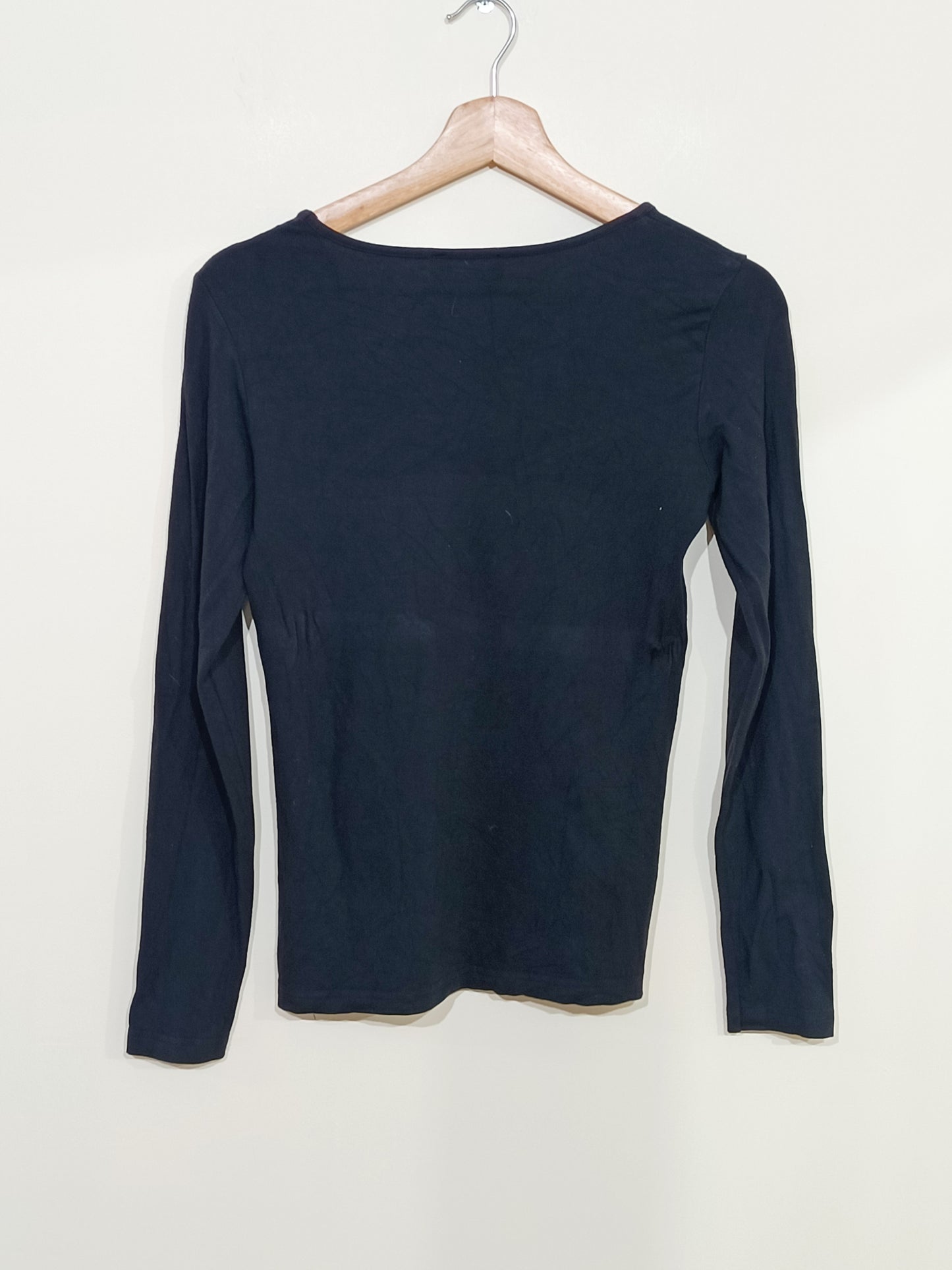 T-shirt manches longues Les Blancs d'Antonelle noir fleuri Taille S