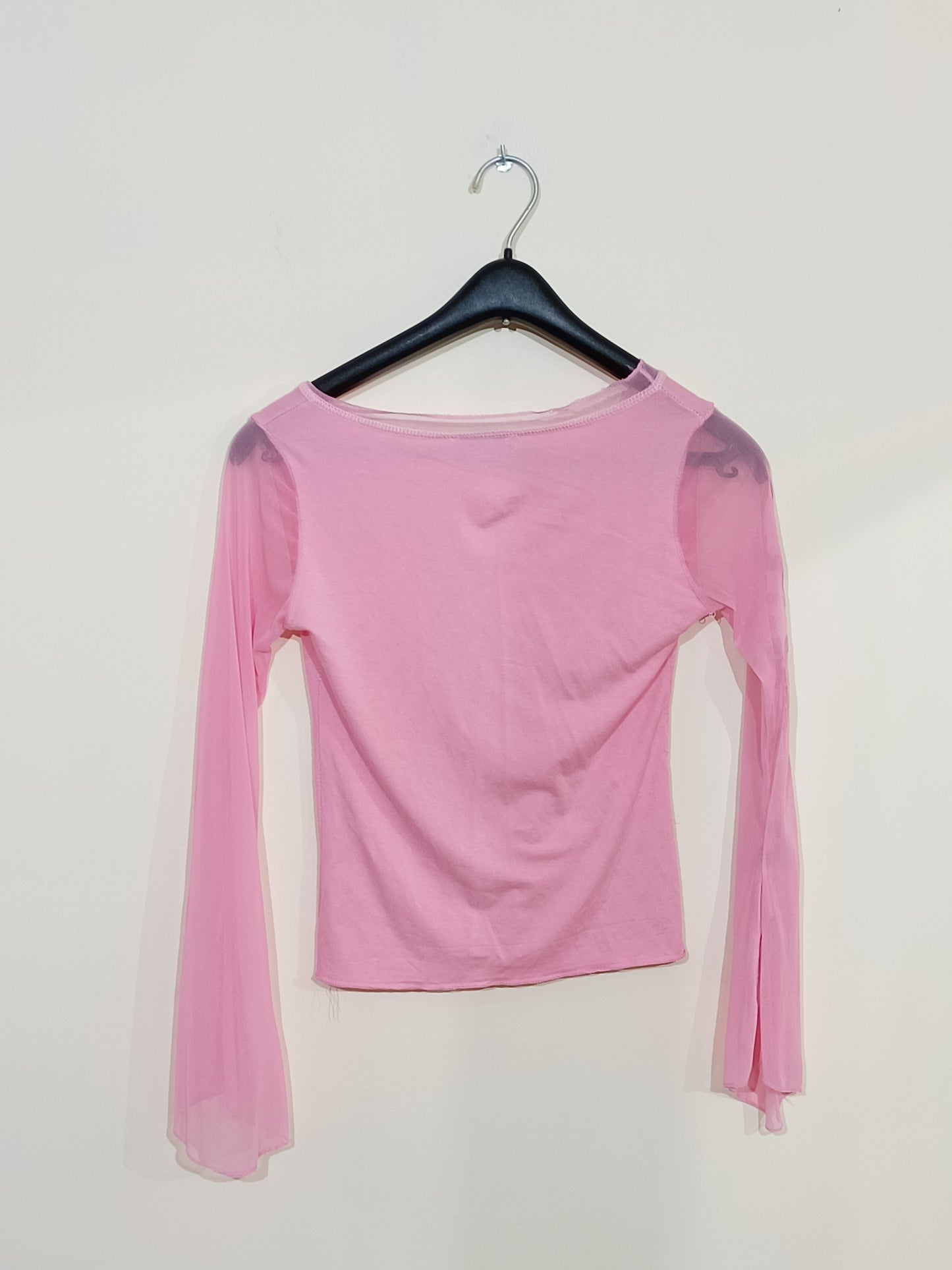 T-shirt Vegas avec manches en tulle rose Taille XS