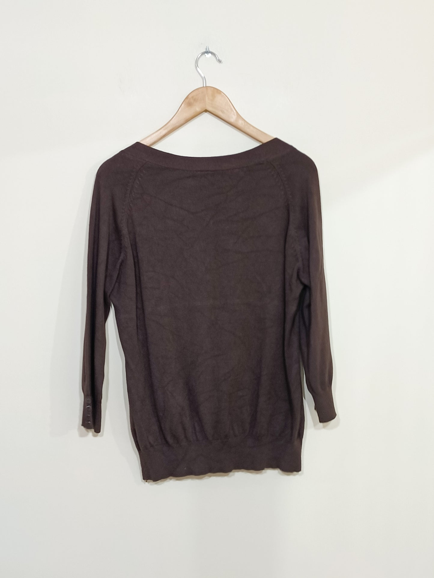 Pull Phildar manches 3/4 marron Taille L
