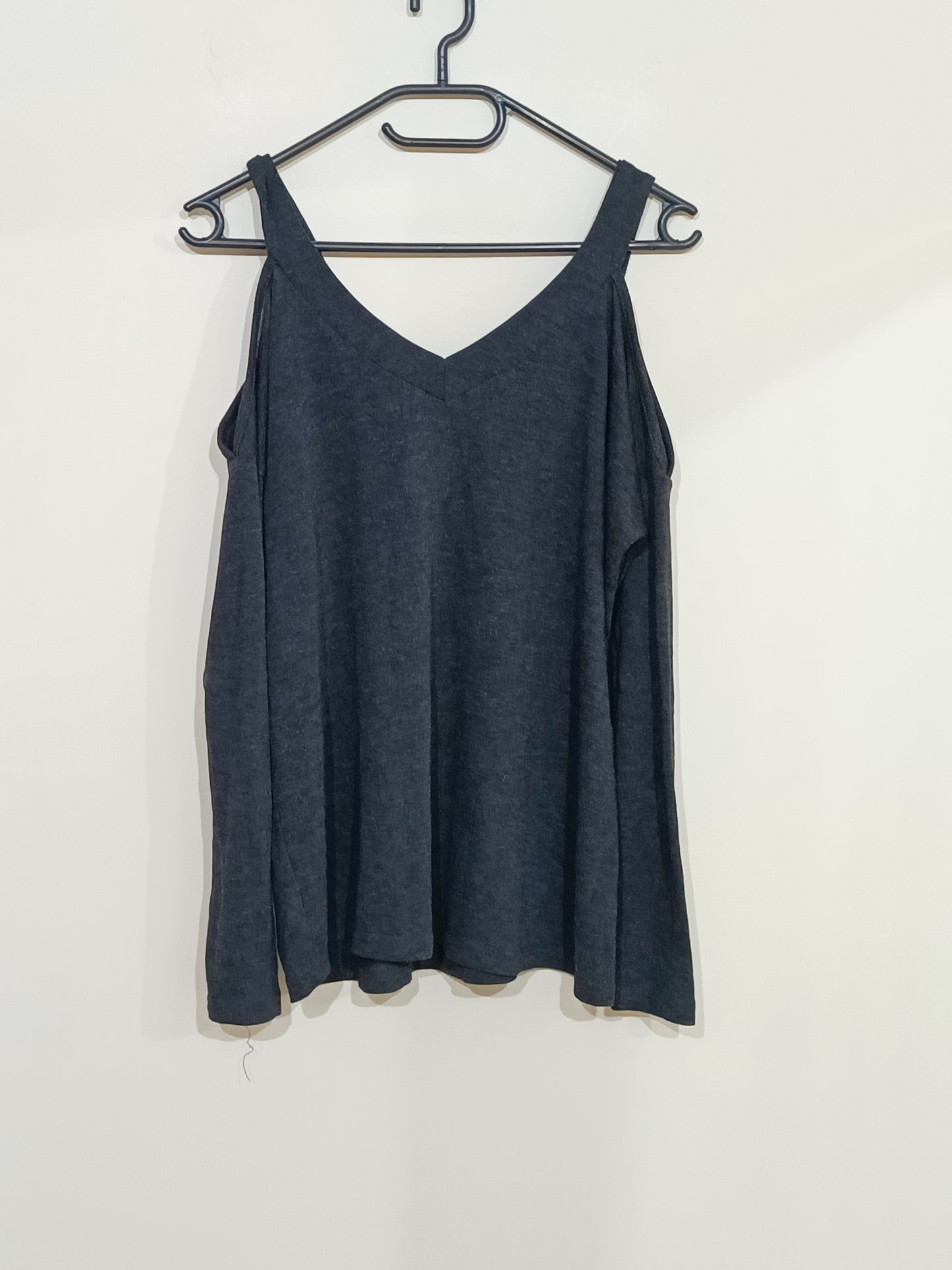 Pull fin Primark épaules dénudées gris anthracite Taille S