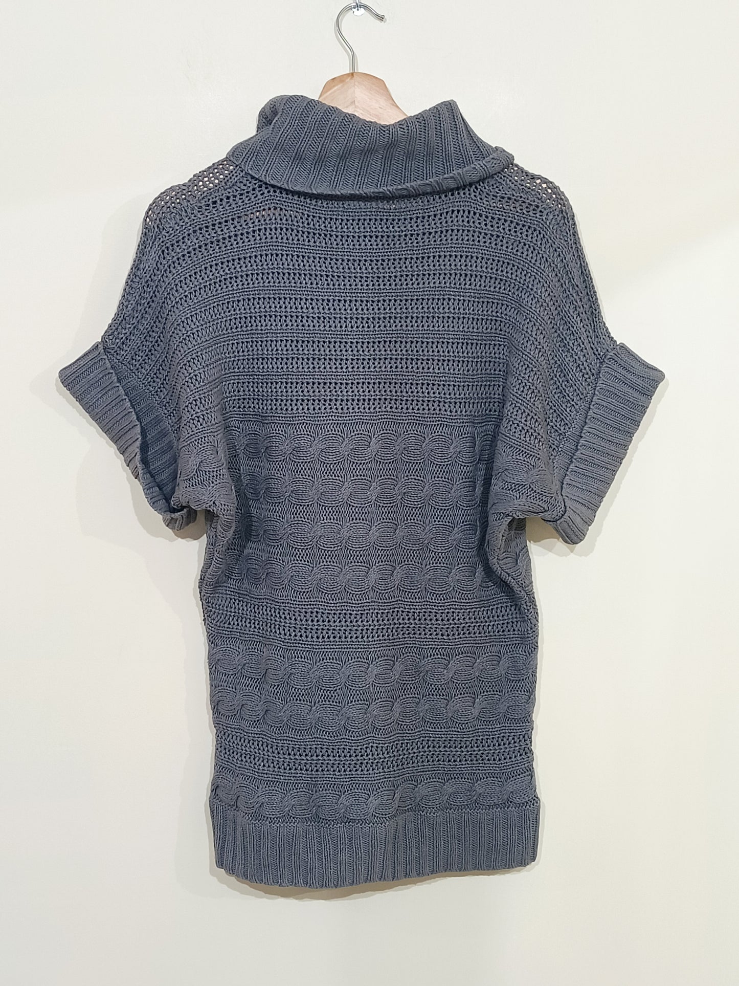 Robe pull en maille Esprit manches courtes grise Taille S