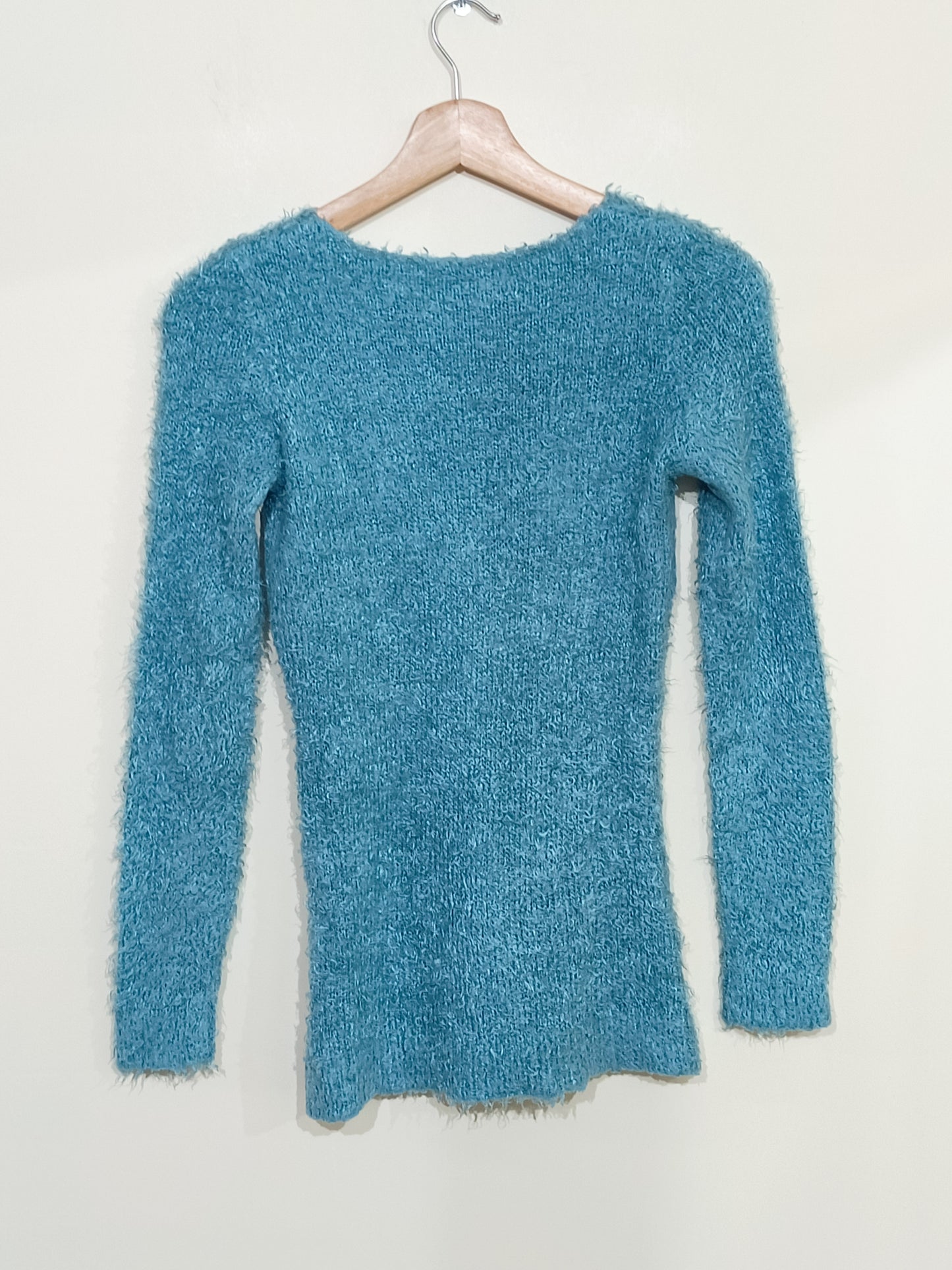 Pull maille poilue Grain de Malice bleu clair Taille XS