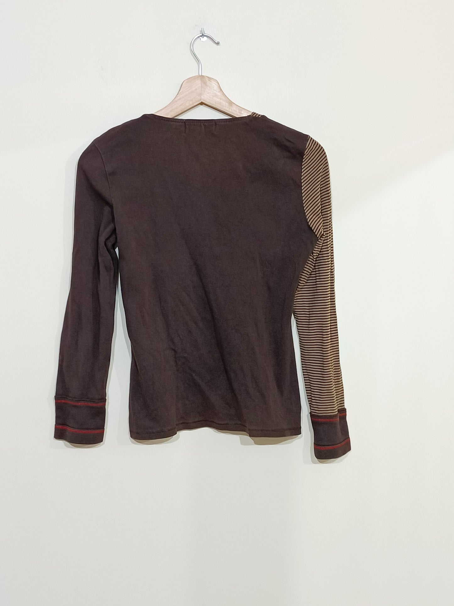 T-shirt manches longues fantaisie Affinités marron Taille M