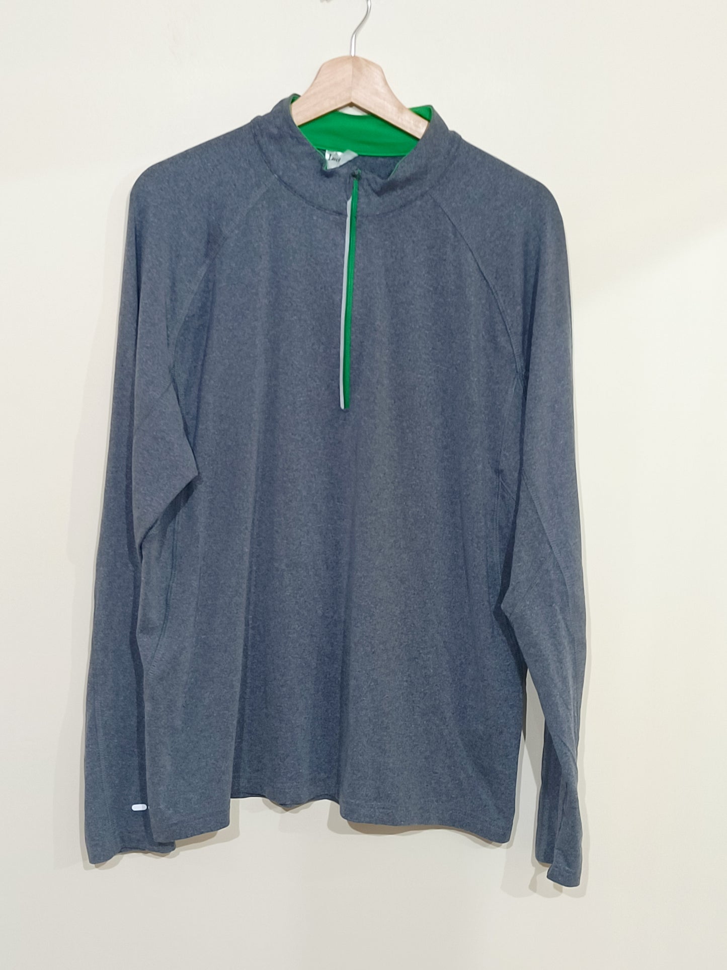 T-shirt manches longues Luciano gris et vert Taille L