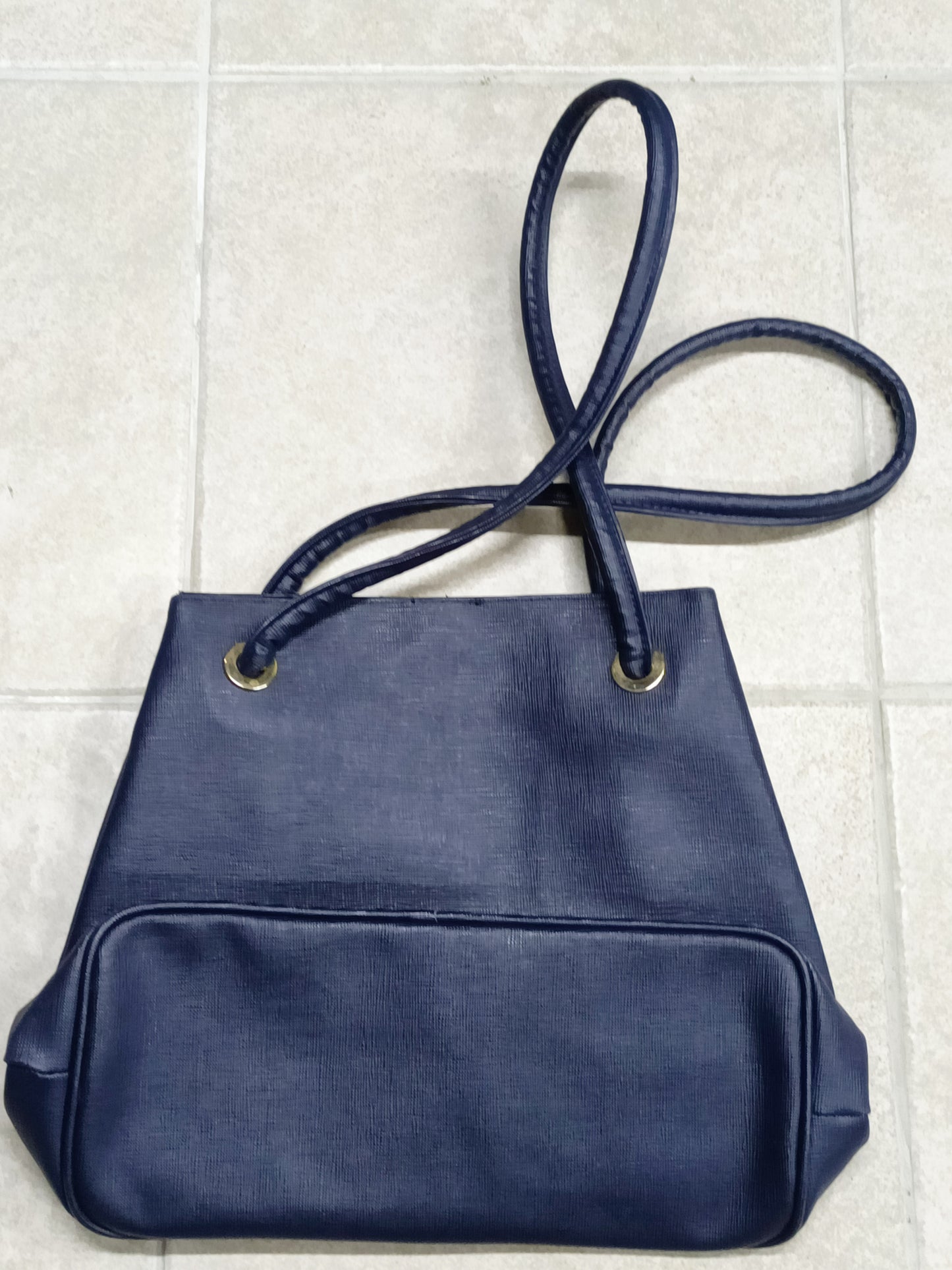 Sac à main F. Vitti bleu marine