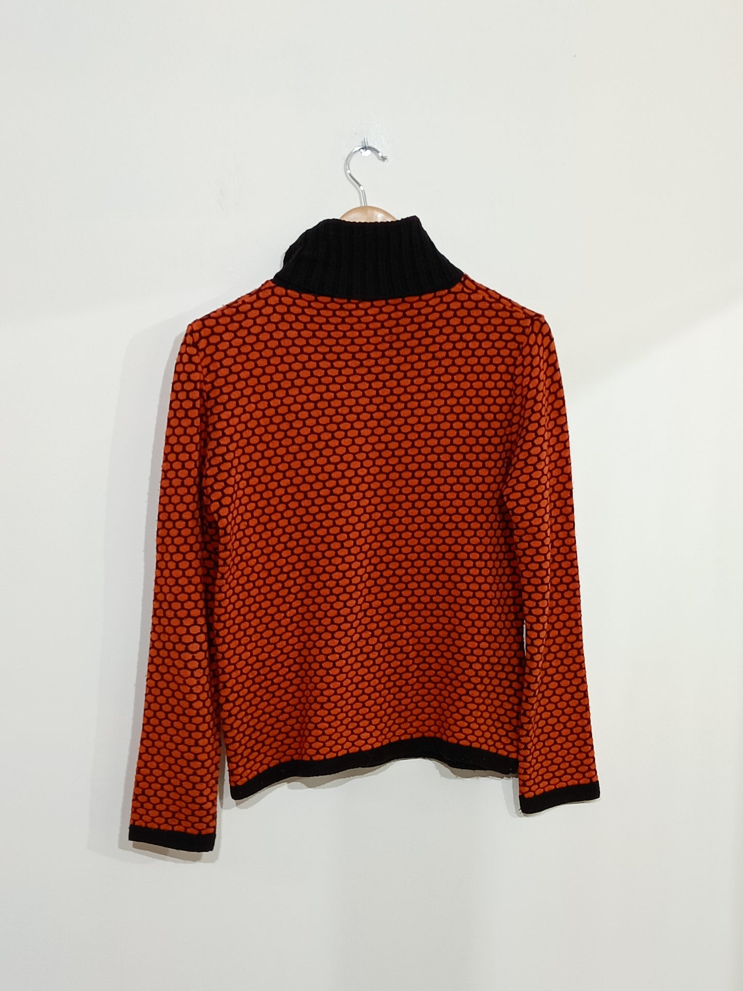 Pull col roulé DPM by Depech Mod orange et marron Taille L