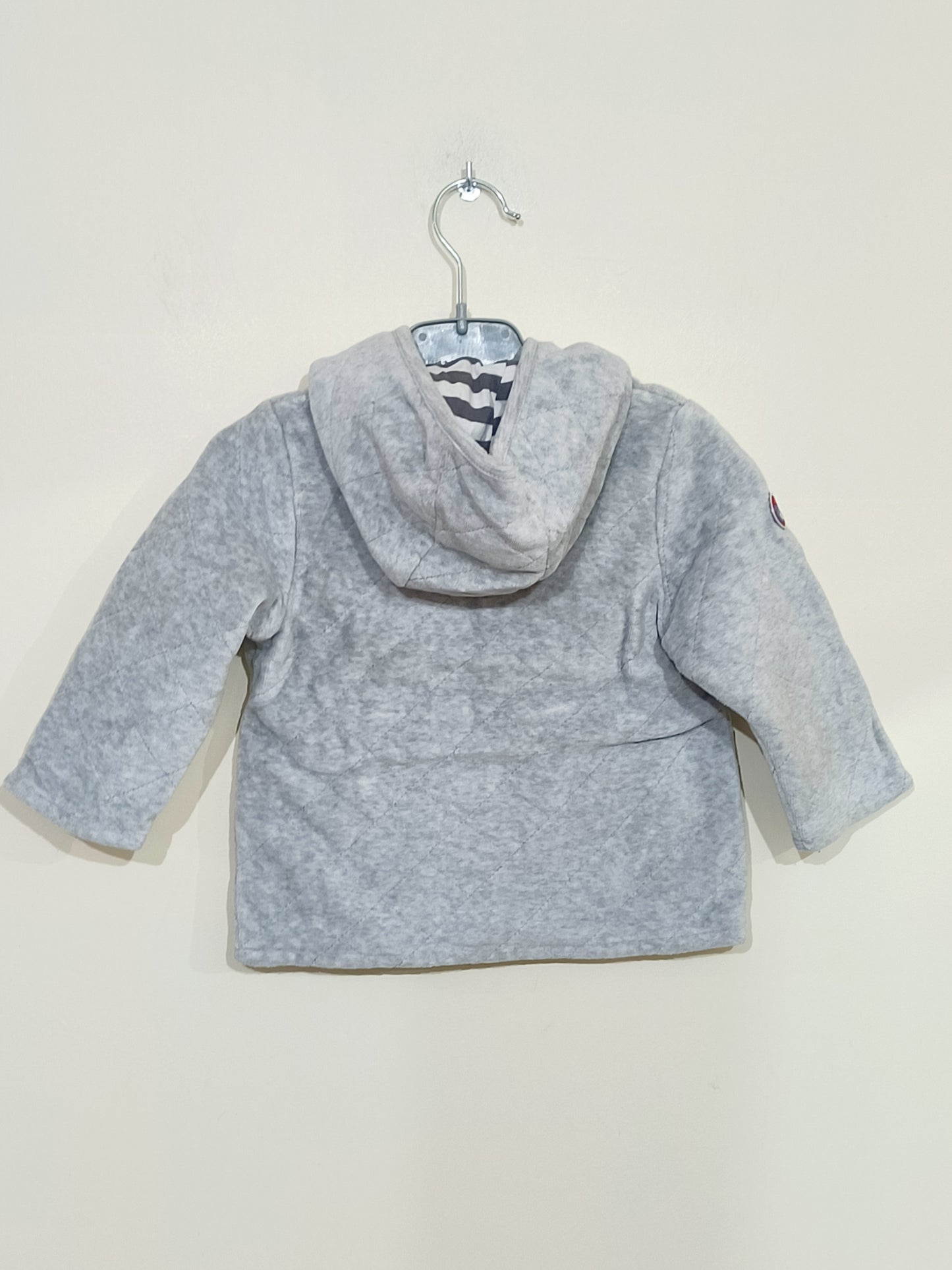 Veste mi-saison velours Orchestra grise avec capuche Taille 12 Mois