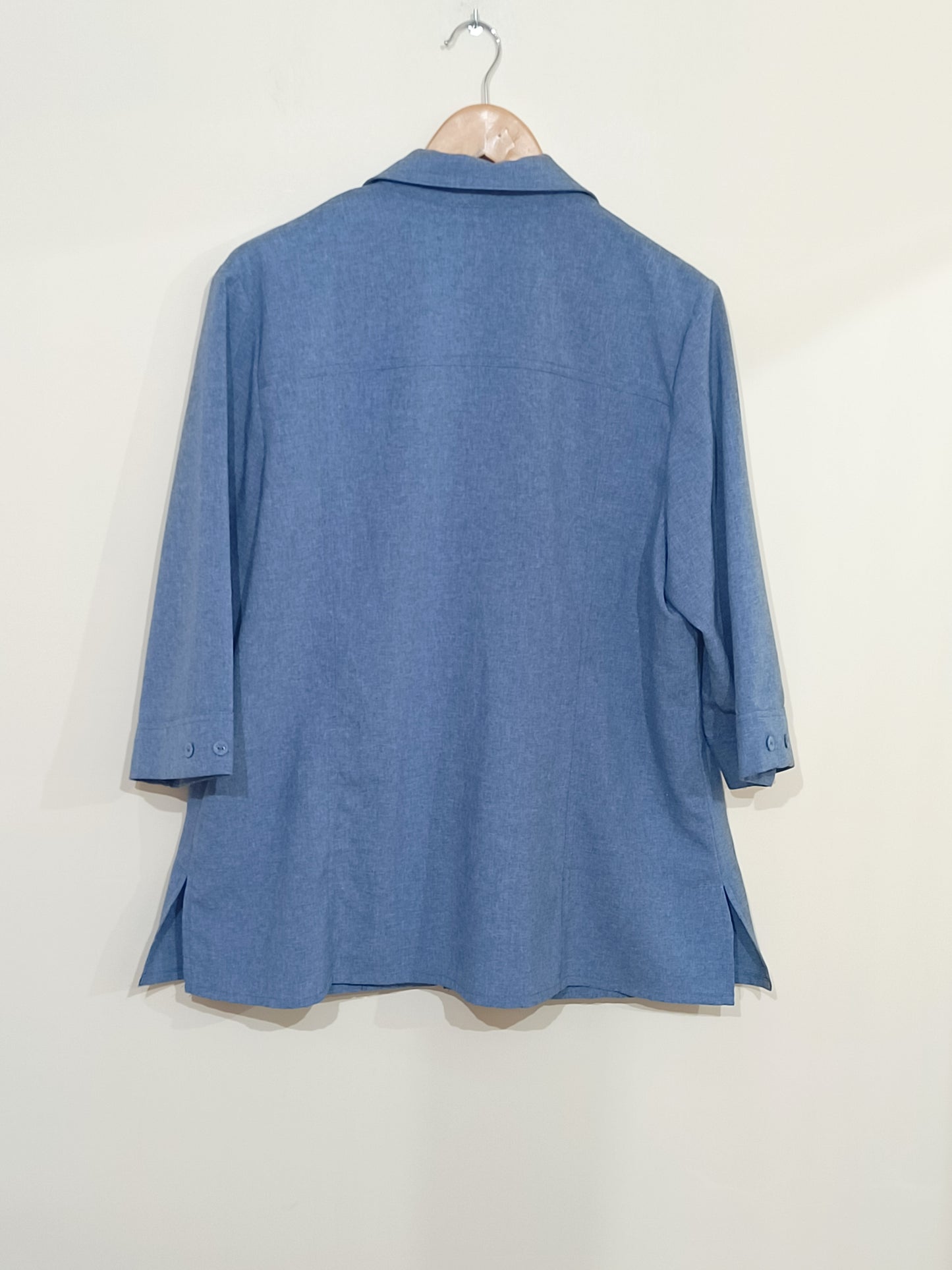 Chemise manches 3/4 bleue Taille 48