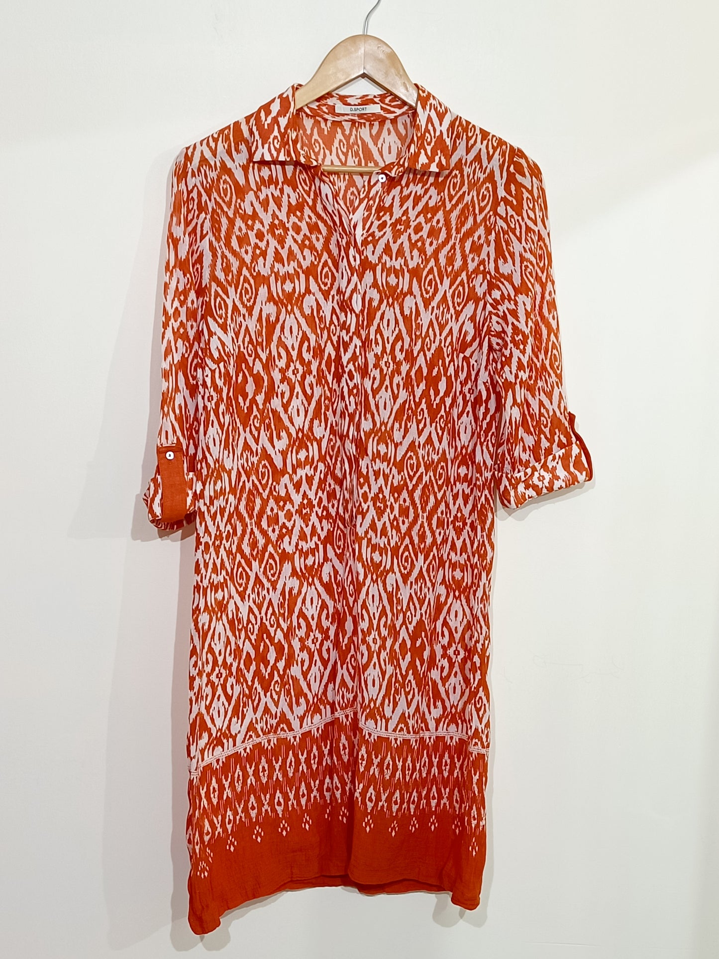 Robe chemise D.Sport orange et beige Taille 42