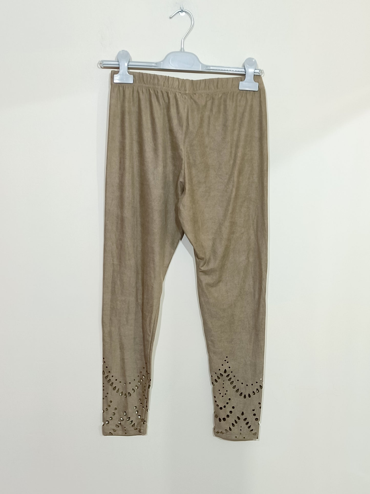 Legging Tissaia effet peau de pêche beige Taille 38/40