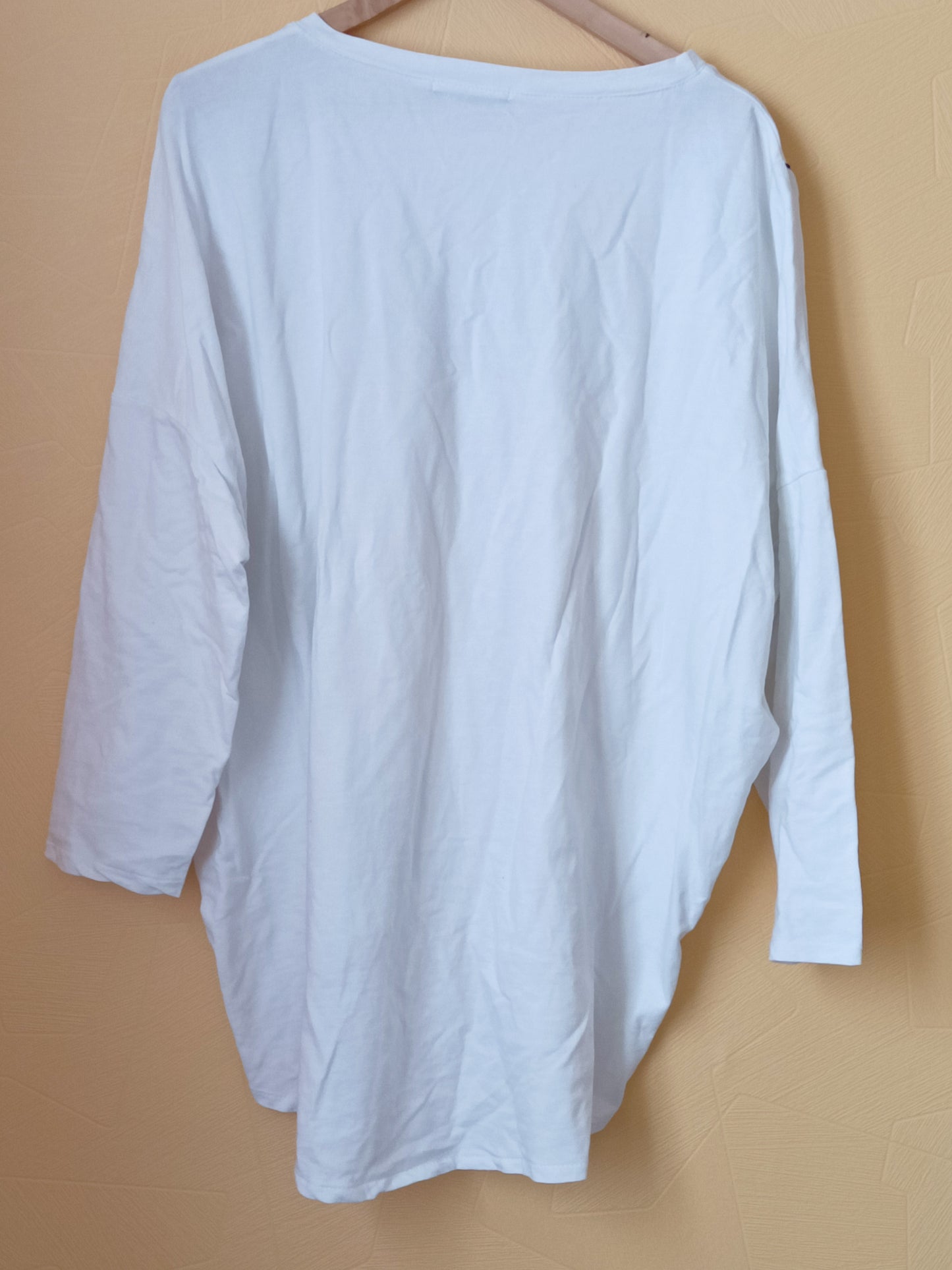 Sweat New Collection blanc avec impression manches 3/4 Taille XXXL