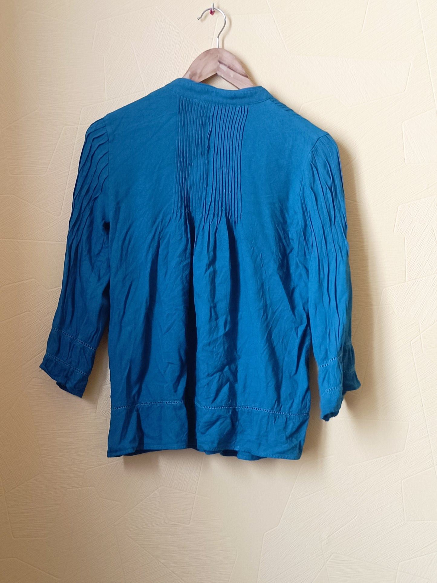 Chemise manches 3/4 On parle de Vous bleu canard Taille 38