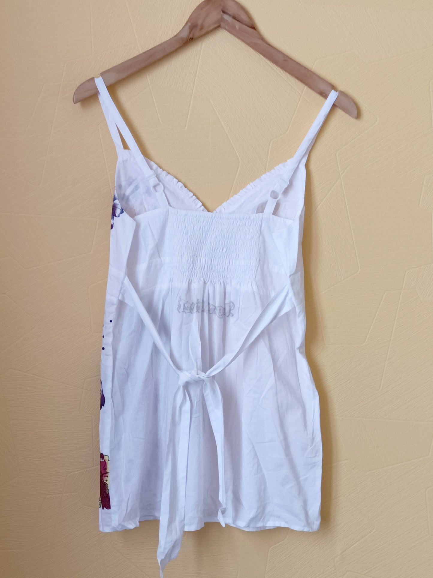 Débardeur La Redoute blanc avec impression fleurie Taille 38