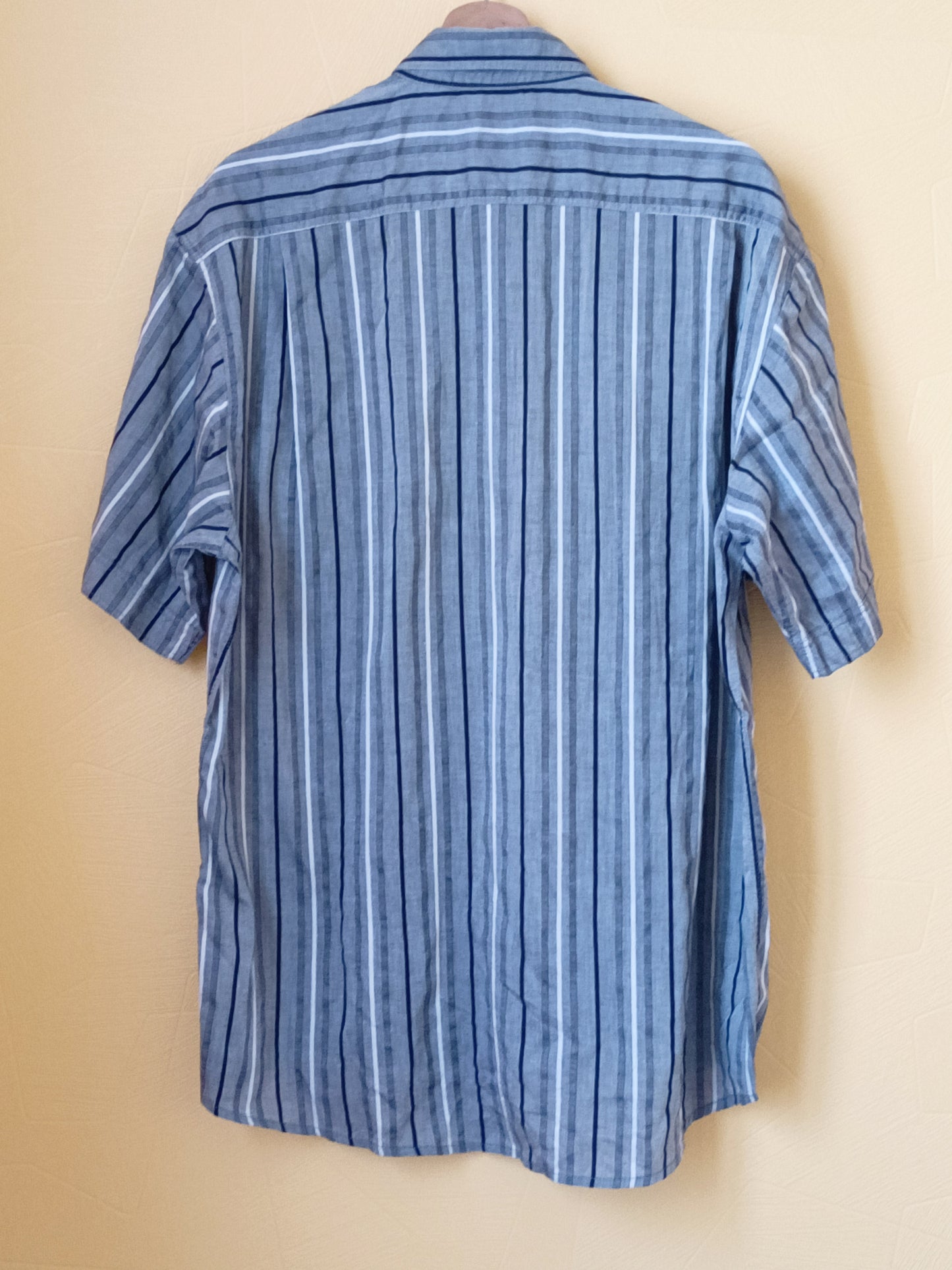 Chemise manches courtes Luc Saint Alban grise rayée Taille 41 (L)