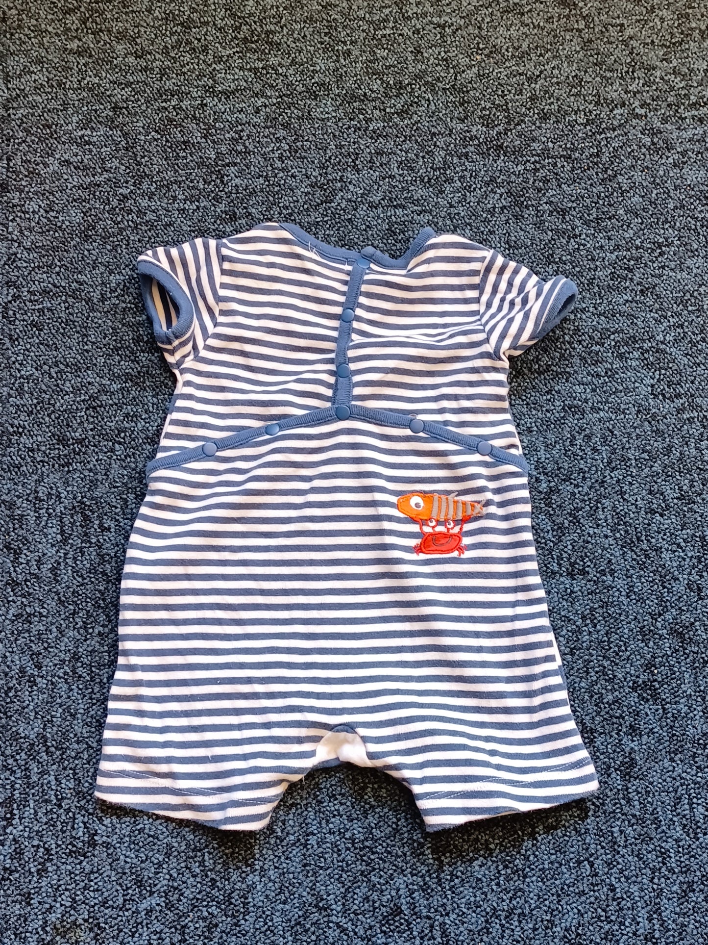 Combishort Du Pareil au Même rayé bleu et blanc Taille 6 Mois