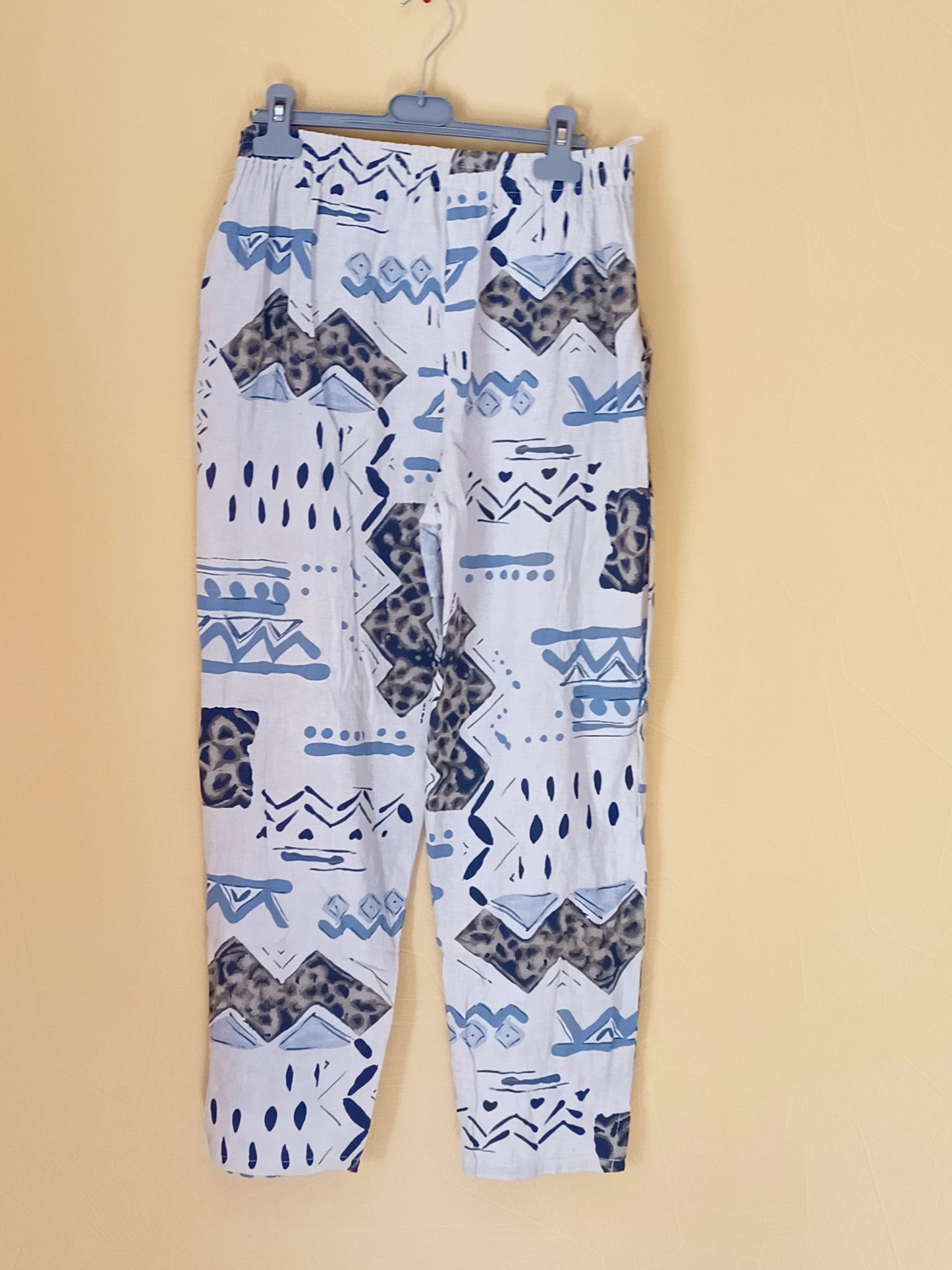 Pantalon léger Etam beige à motifs Taille 44