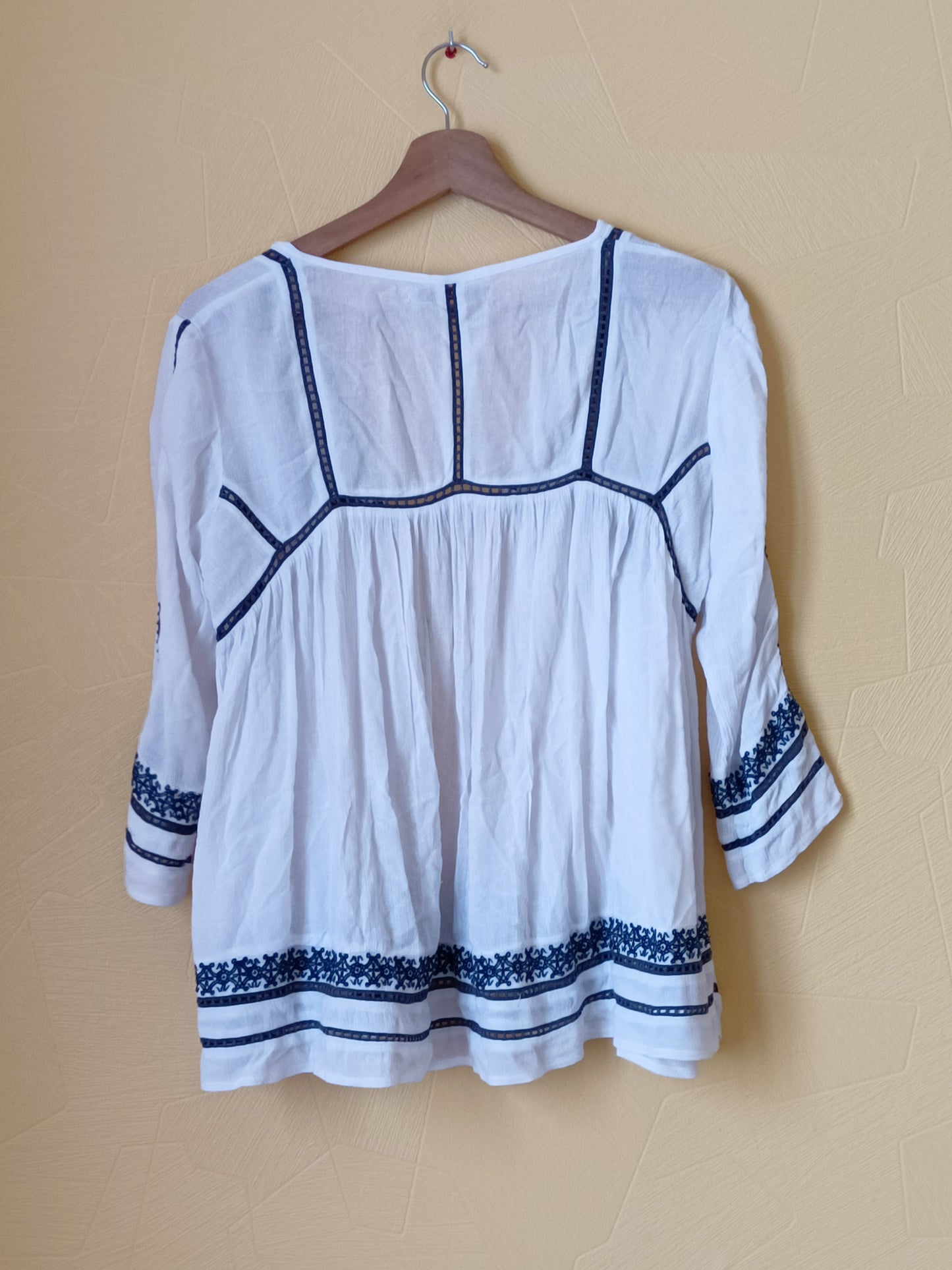 Gilet léger manches 3/4 BSB Jeans blanc et gris Taille M