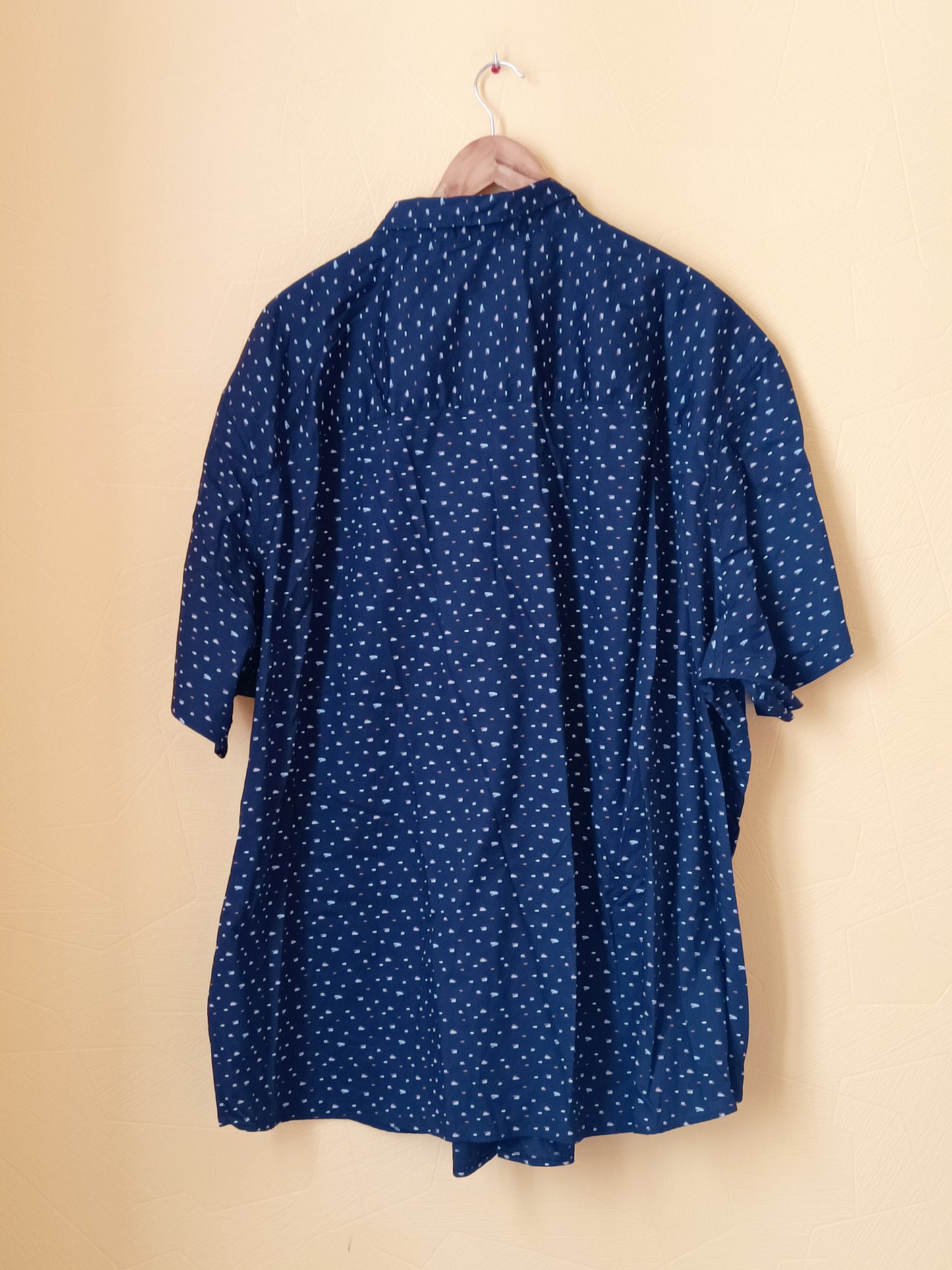 Chemise manches courtes Kiabi Regular Fit bleue marine à motifs Taille 6XL