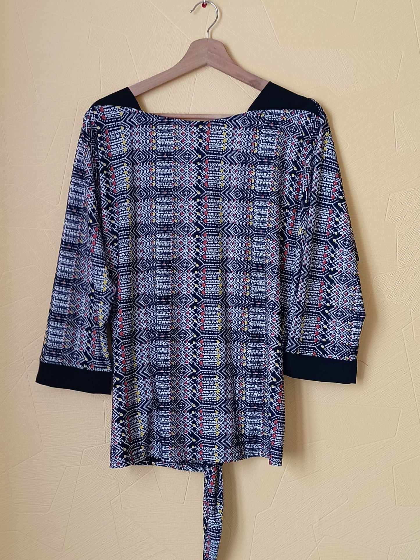 Tunique à nouer manches 3/4 à motifs Taille XL