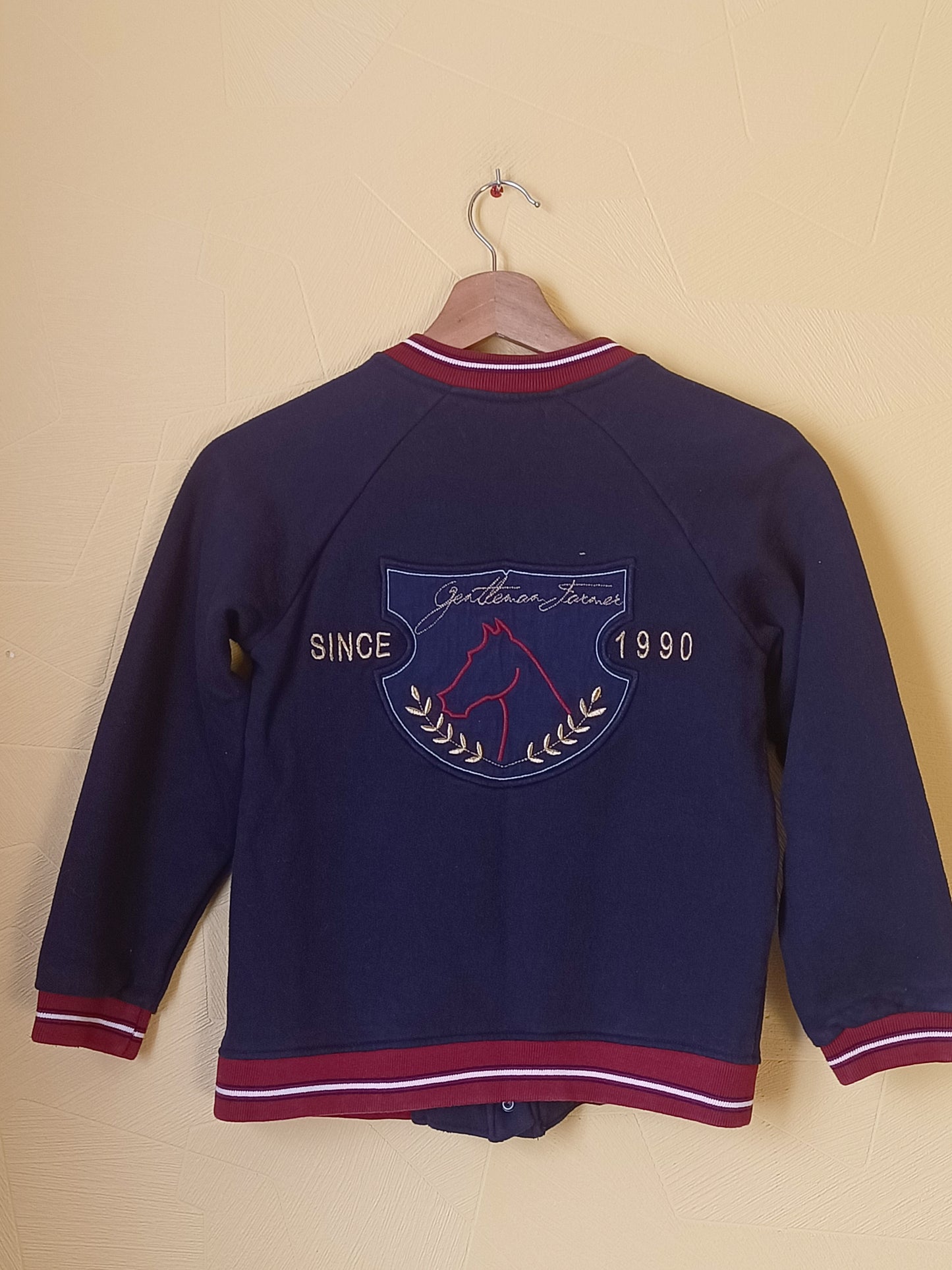 Veste Gentleman Farmer bleu marine et rouille avec broderie Taille 12 Ans