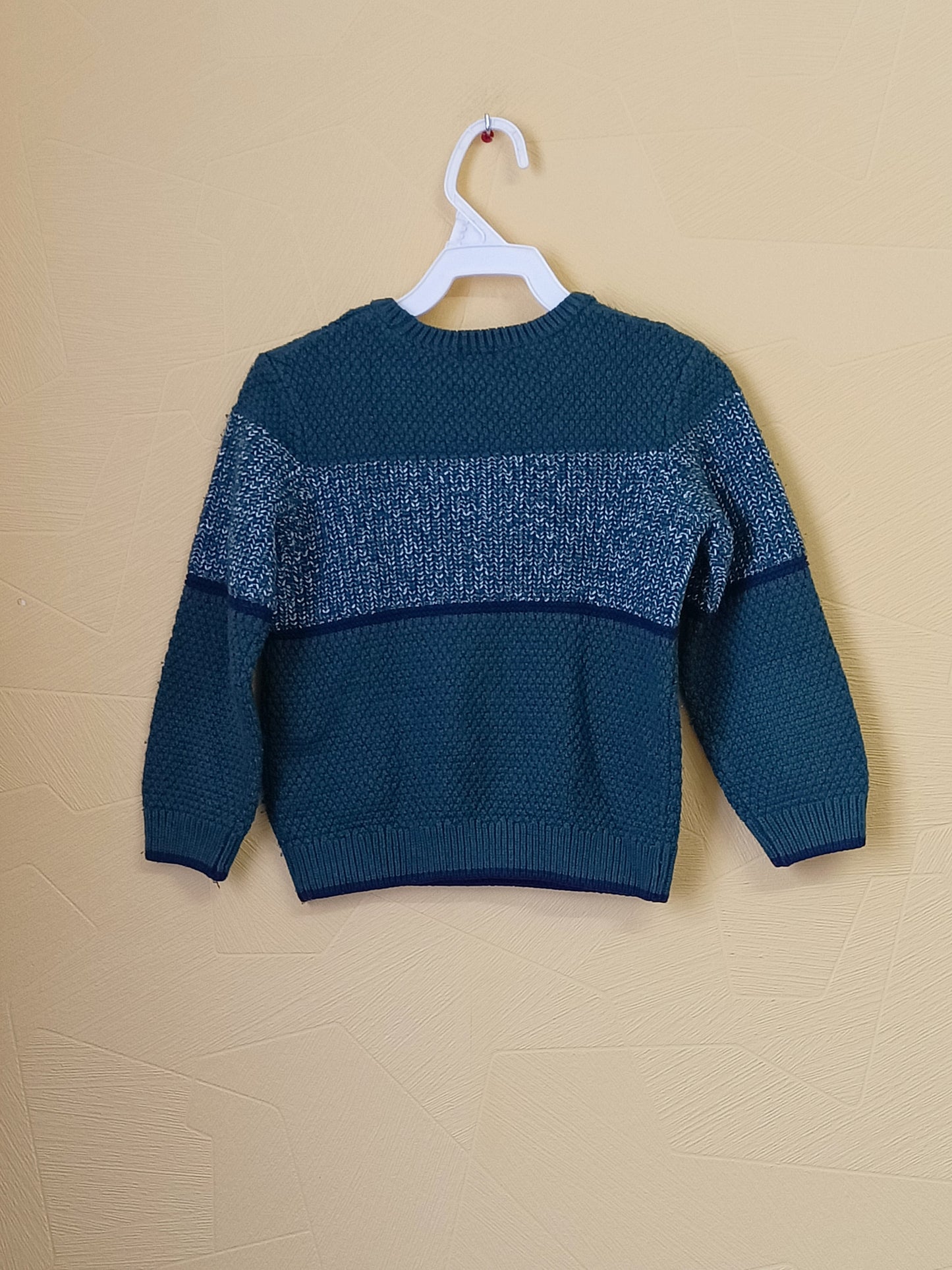 Pull Kiabi vert et blanc Taille 5 Ans