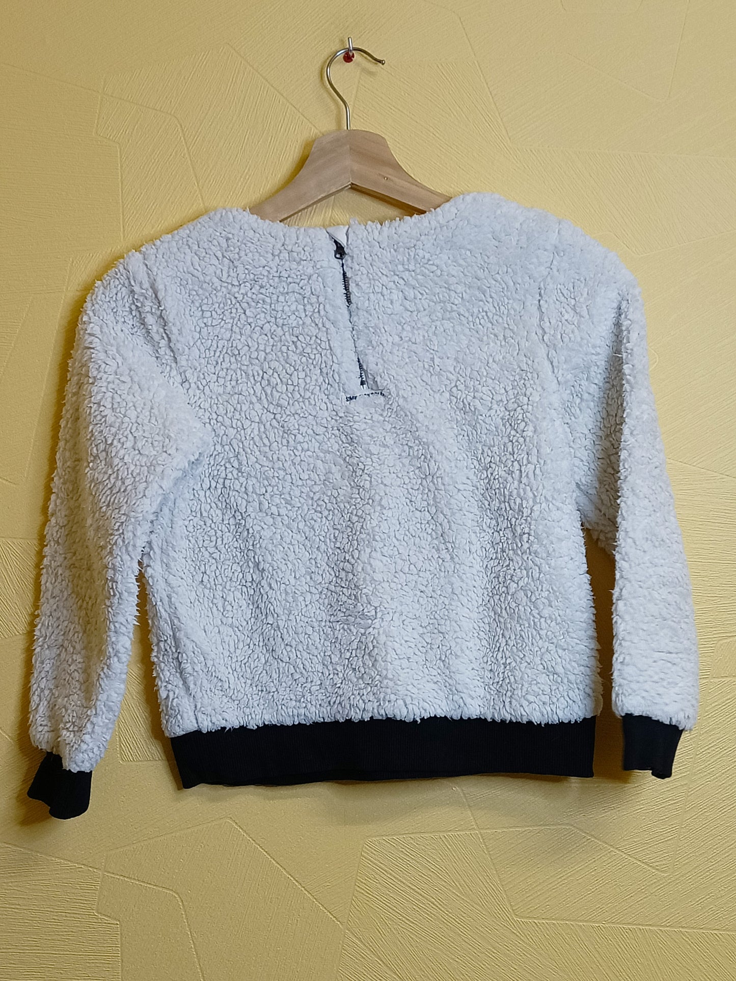 Pull maille pilou pilou Smiley blanc Taille 10 Ans