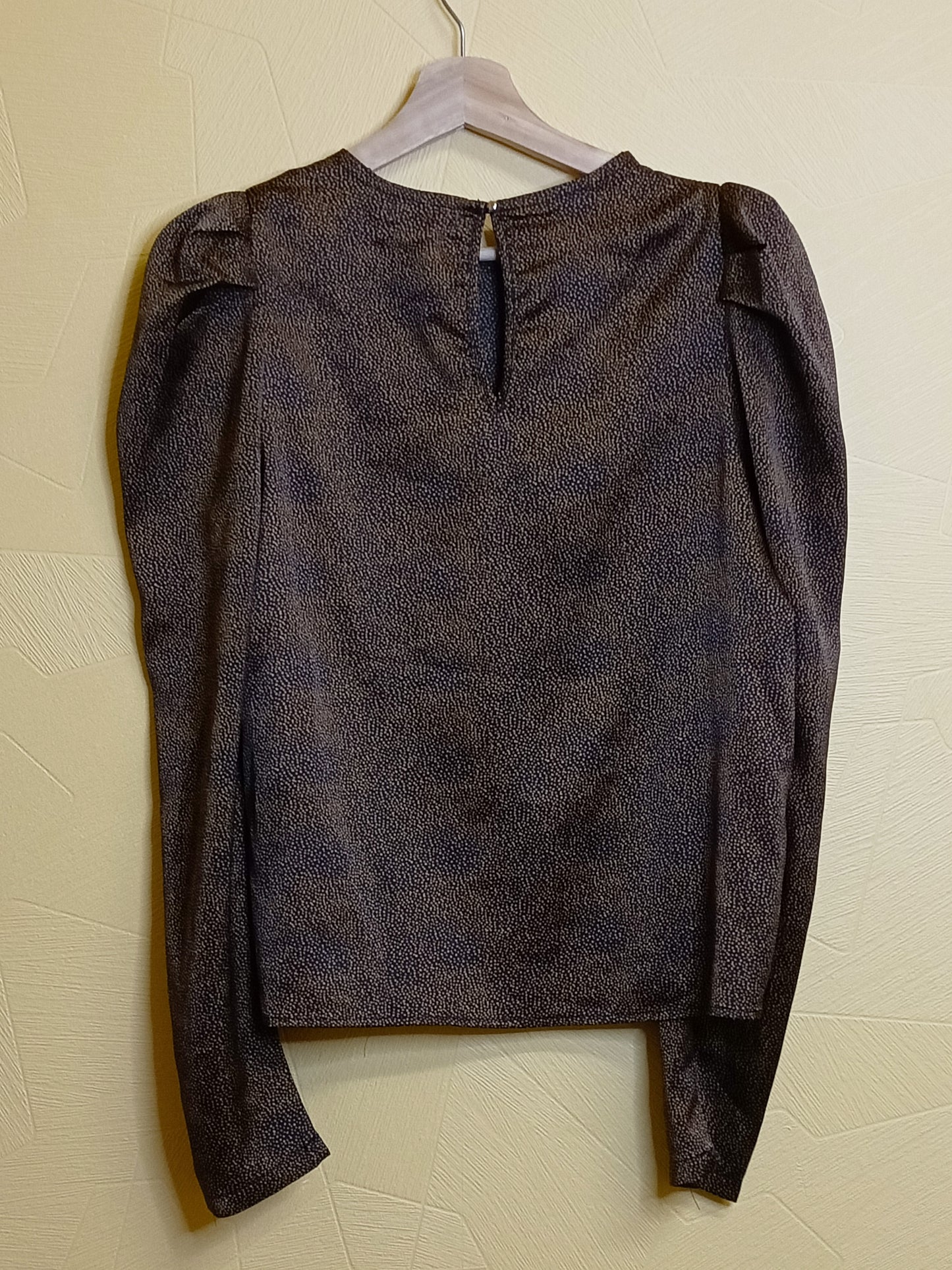 Tunique Emma Ella noire à petits pois marrons Taille S