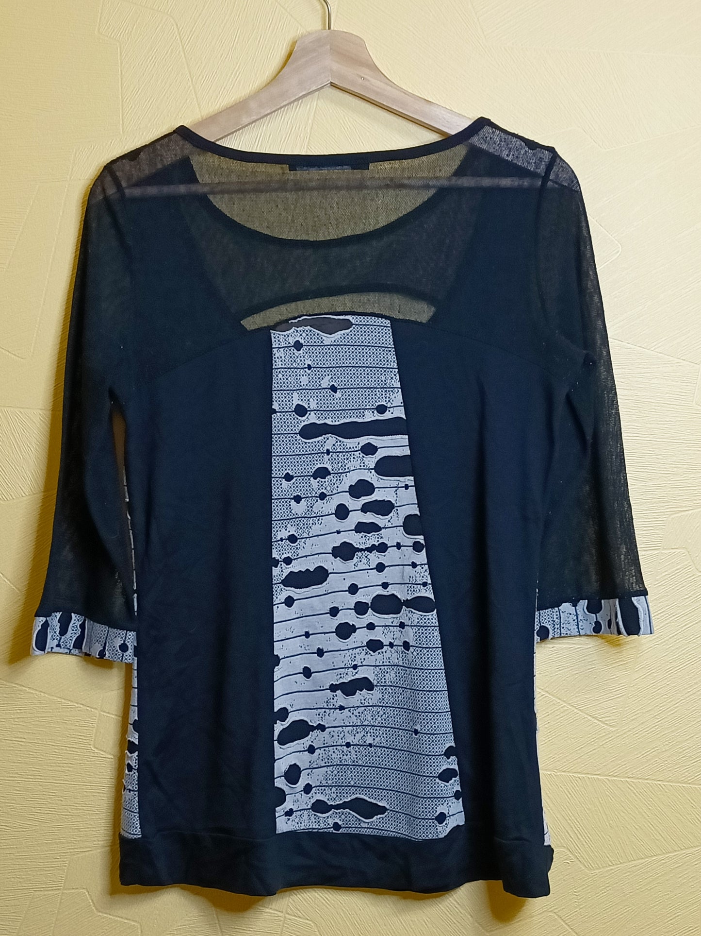 Tunique manches 3/4 Mado et les Autres noire et beige Taille M