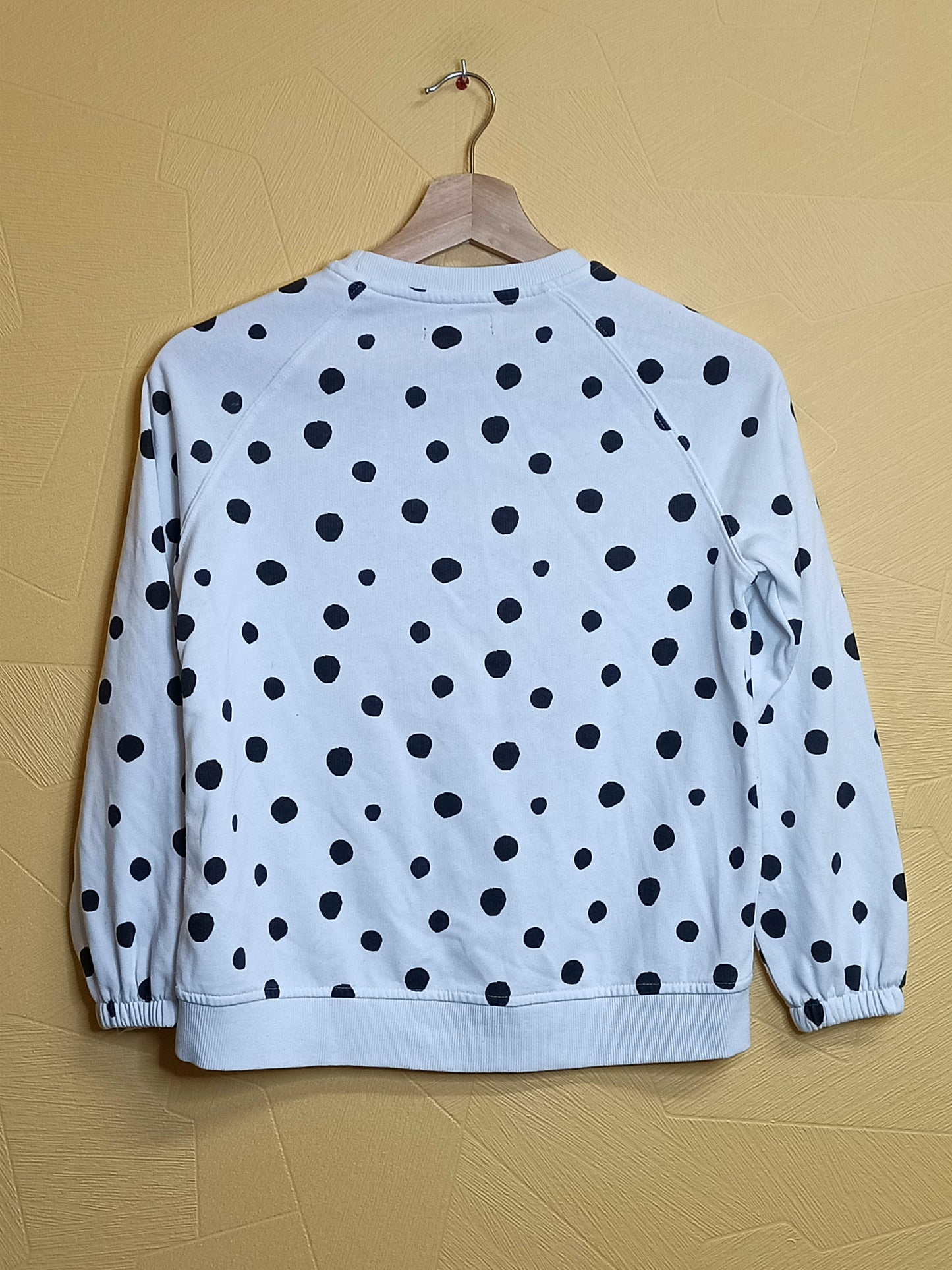Sweat Tex blanc à pois avec impression Taille 9/10 Ans
