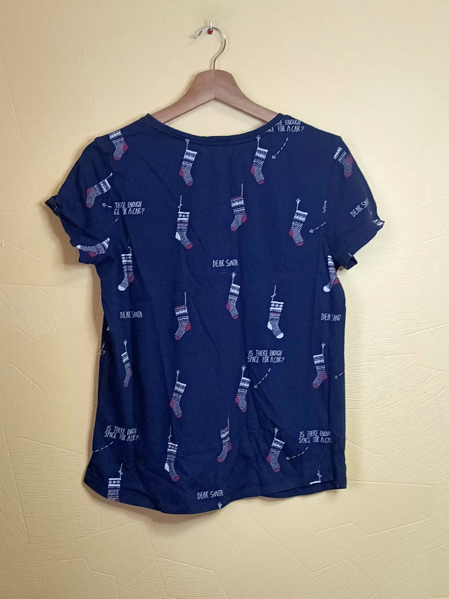 T-shirt Esprit bleu marine avec motifs de Noël Taille M
