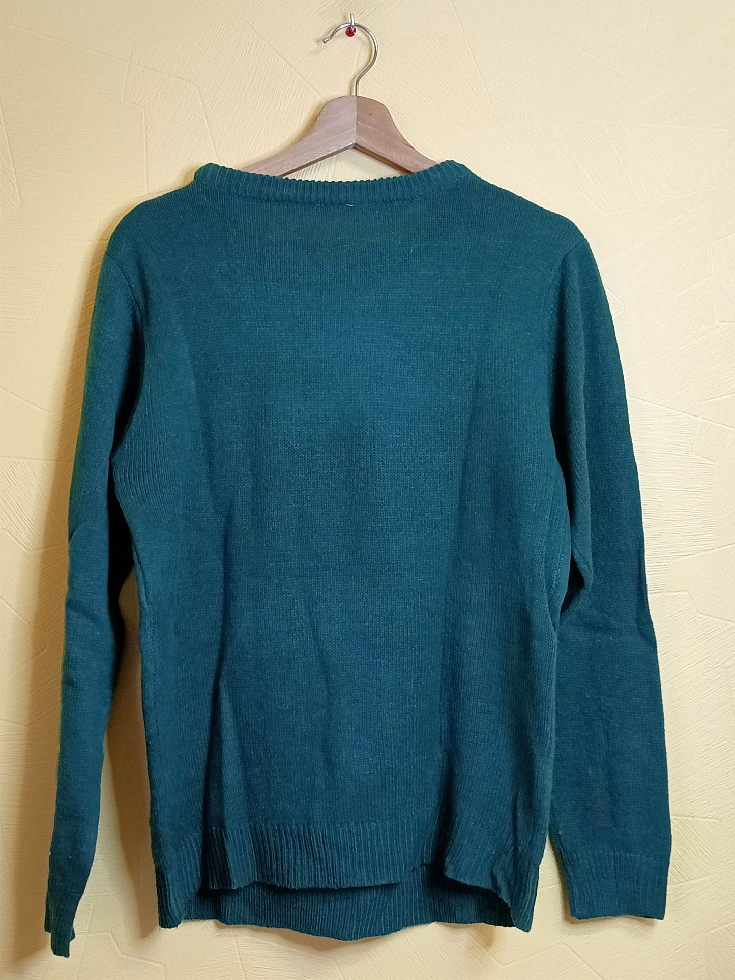 Pull de Noël vert avec motif renne Taille L