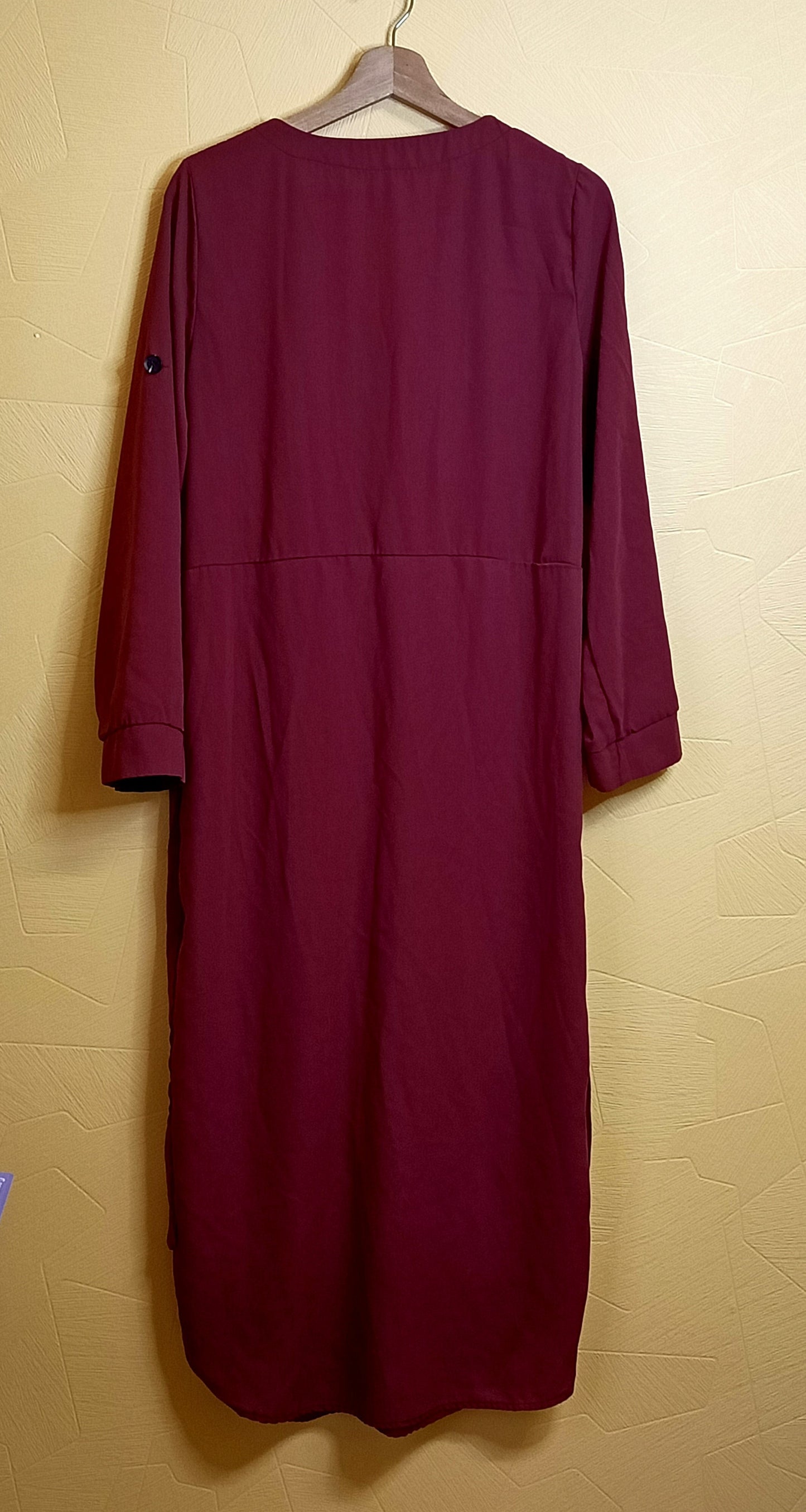 Robe longue manches longue rouille avec ceinture Taille L