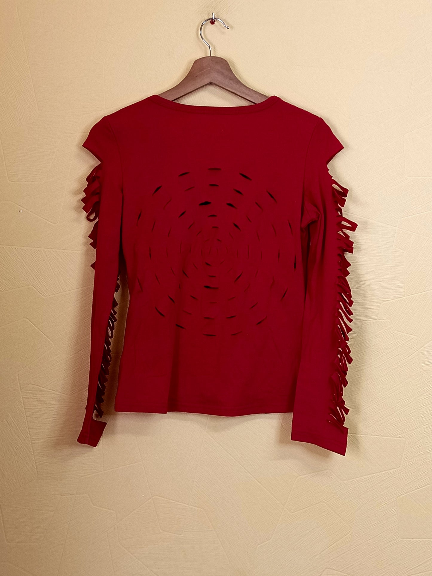 T-shirt manches longues fantaisie rouge Taille M