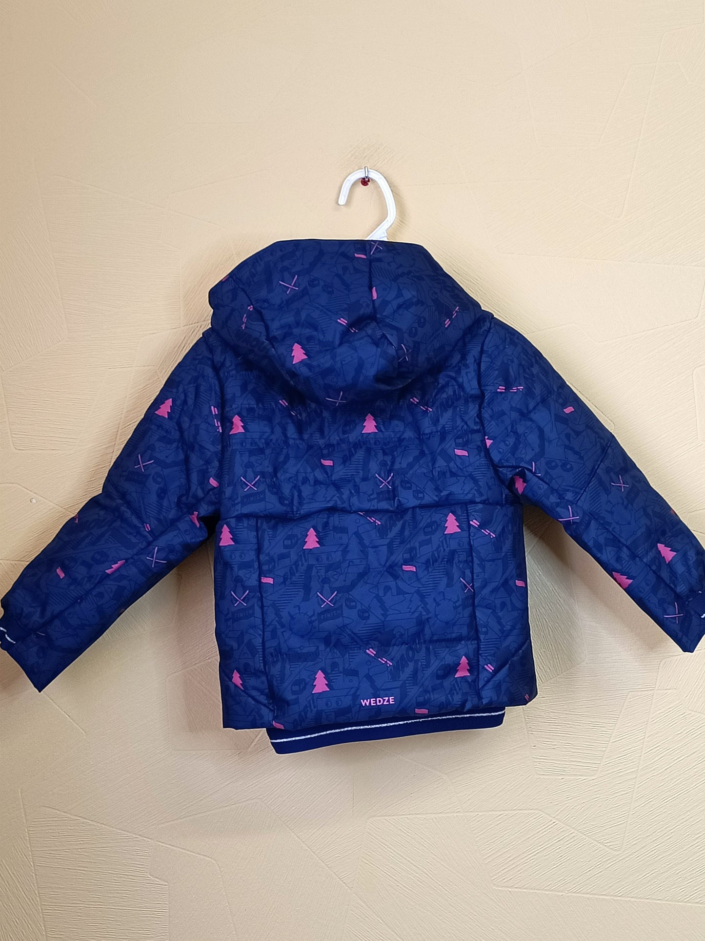 Manteau de ski à capuche Wedze bleu à motifs Taille 3 Ans