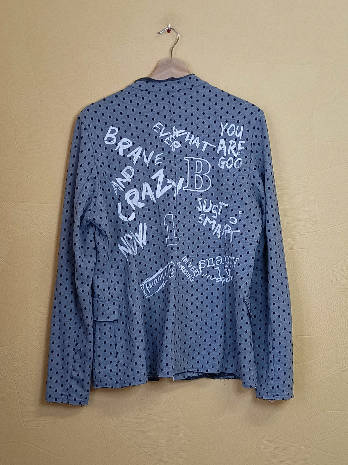 Veste légère Made In Italy grise à pois avec impression Taille XXL