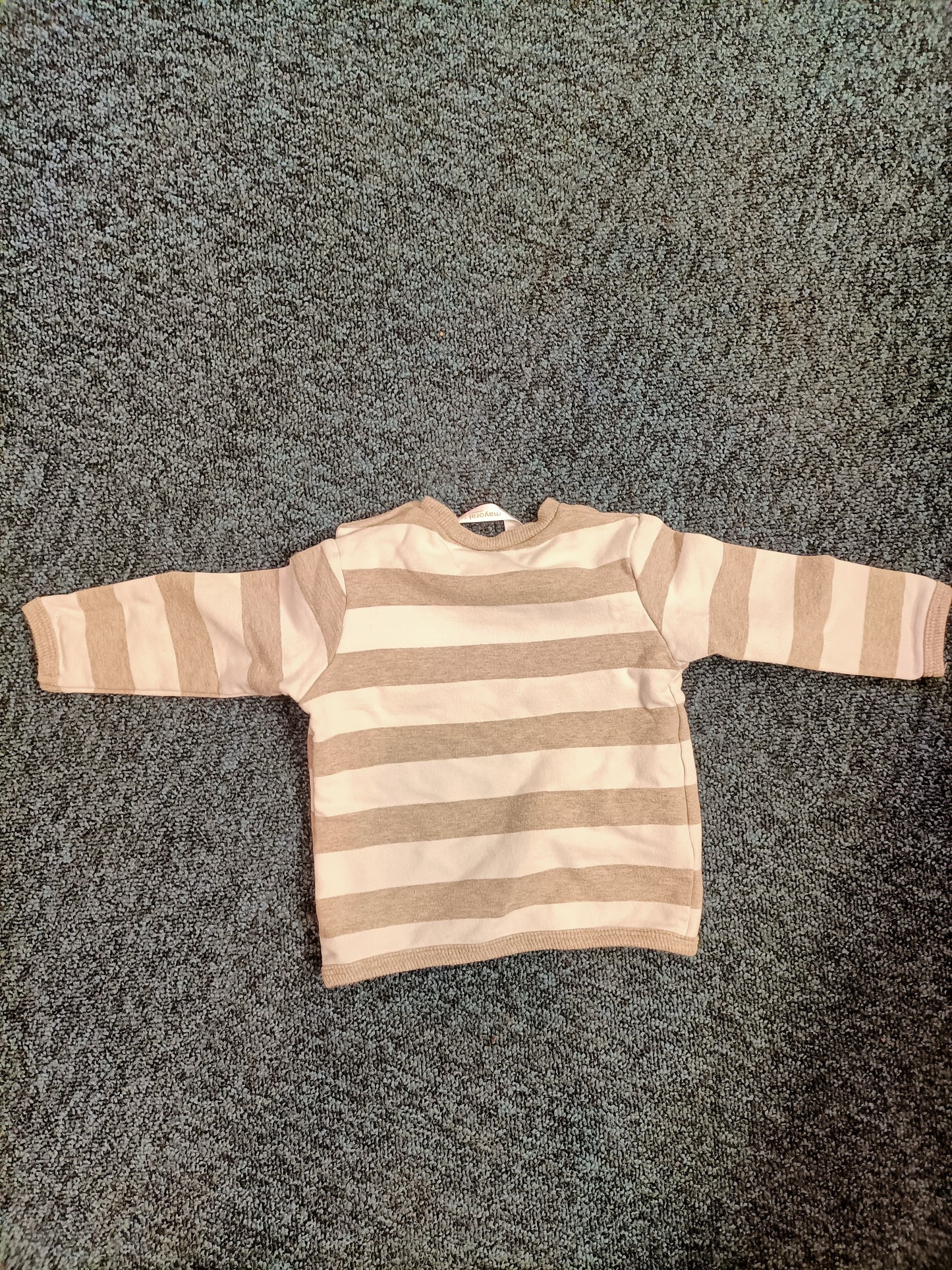 Sweat Mayoral rayé beige et blanc Taille 2/4 Mois