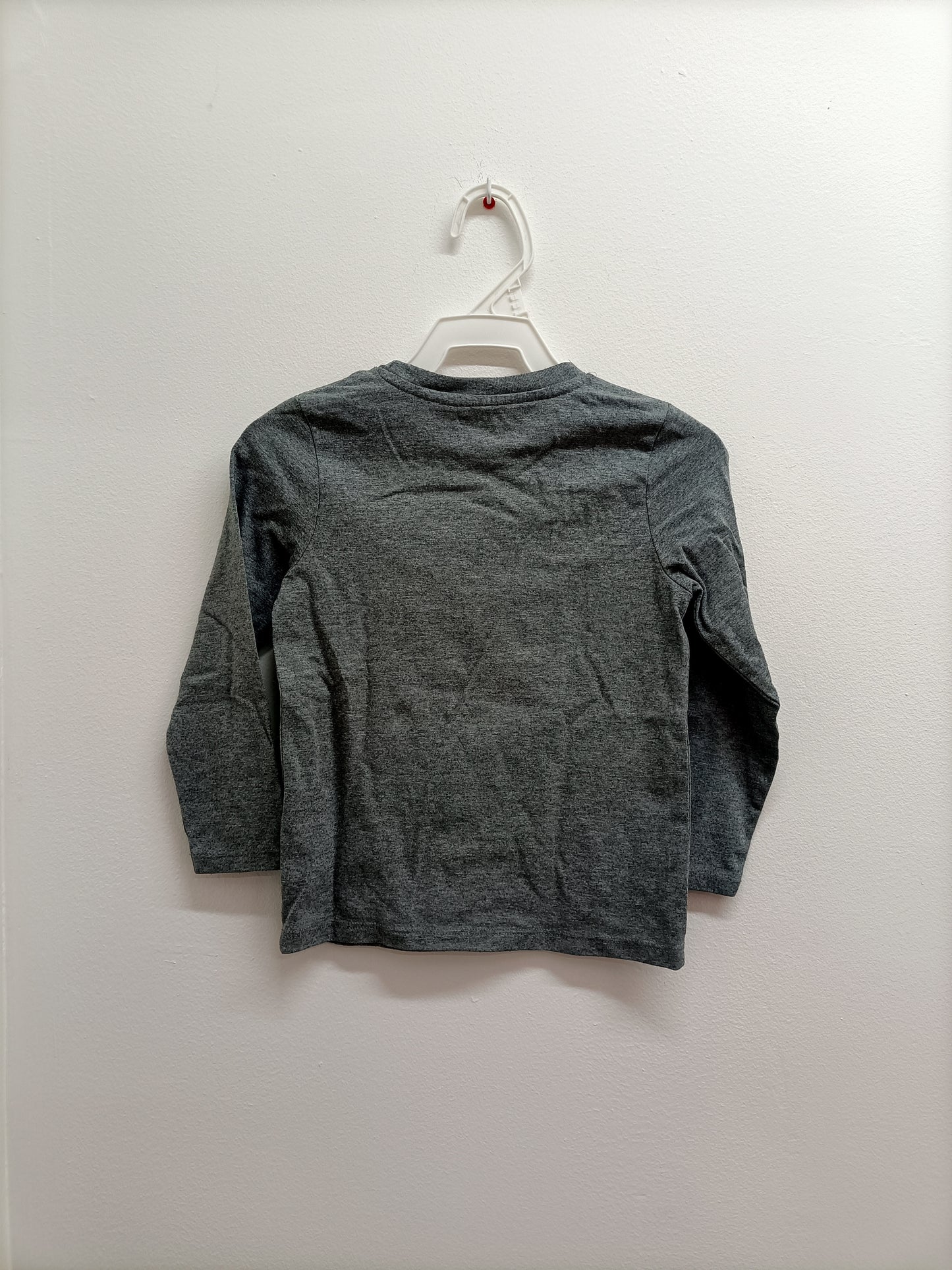 T-shirt manches longues Vertbaudet gris avec impression Taille 5 Ans