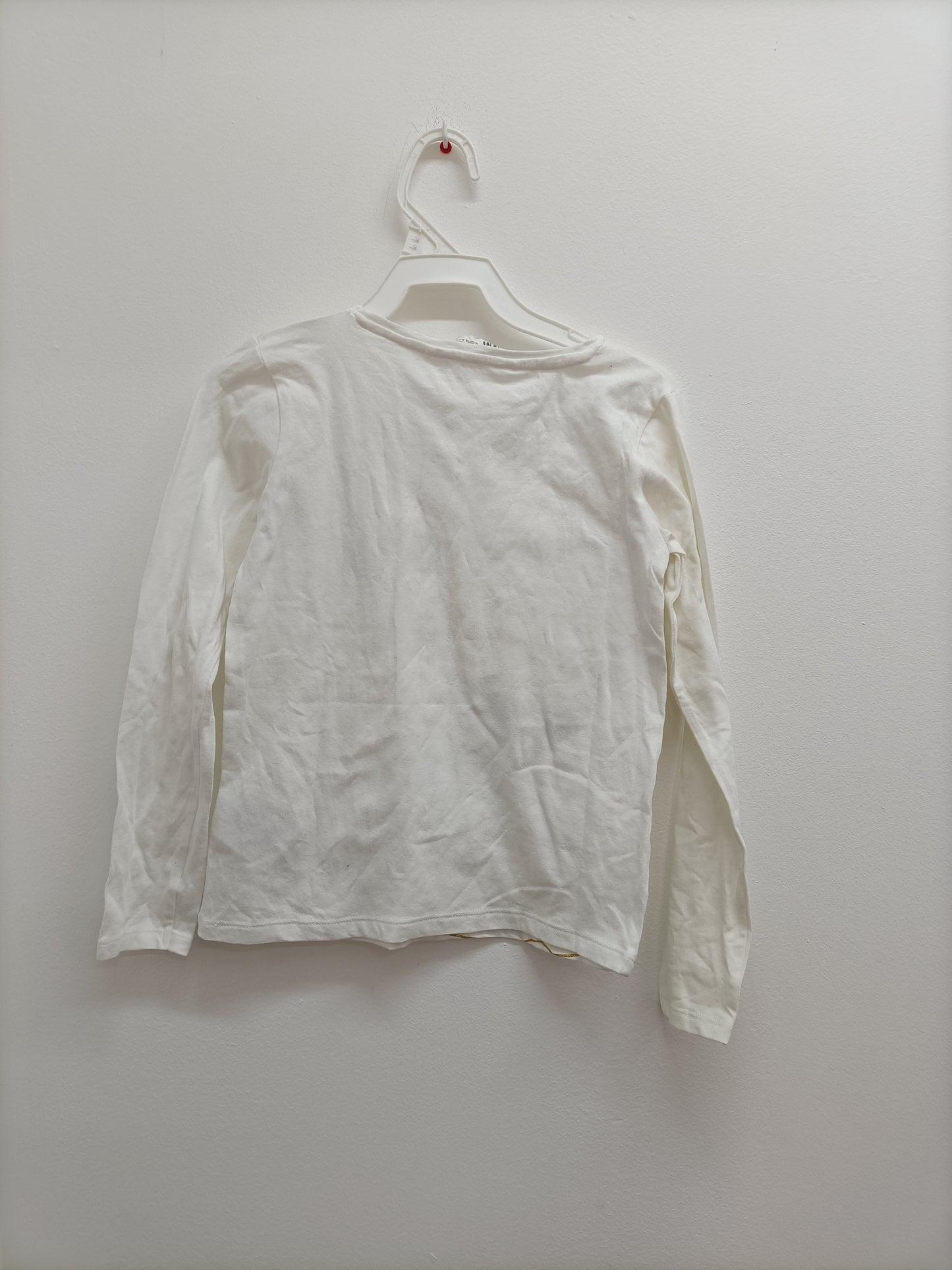 T-shirt manches longues H&M blanc avec impression Taille 6/8 Ans