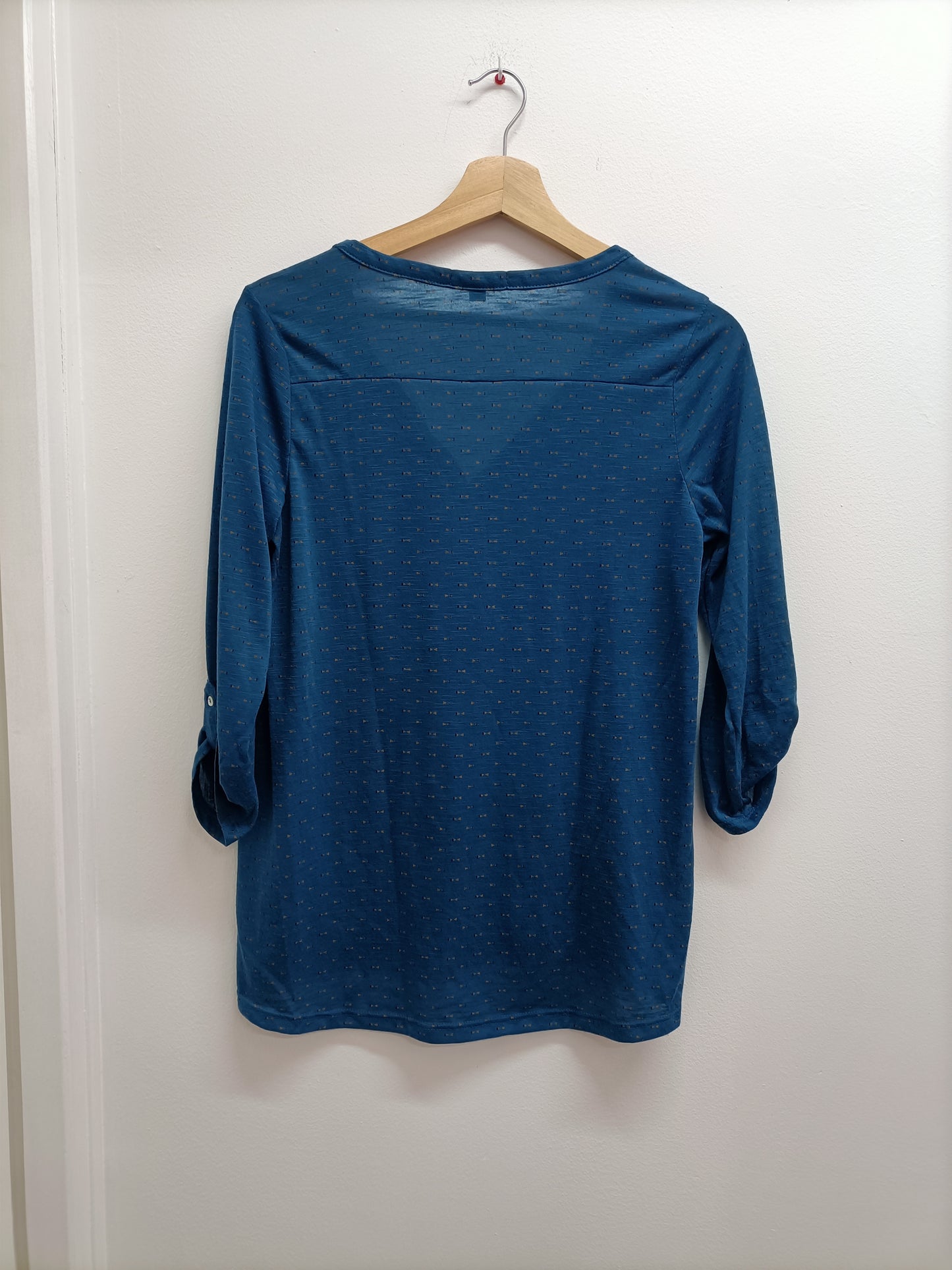 Tunique manches 3/4 Kiabi bleu canard à motifs Taille S