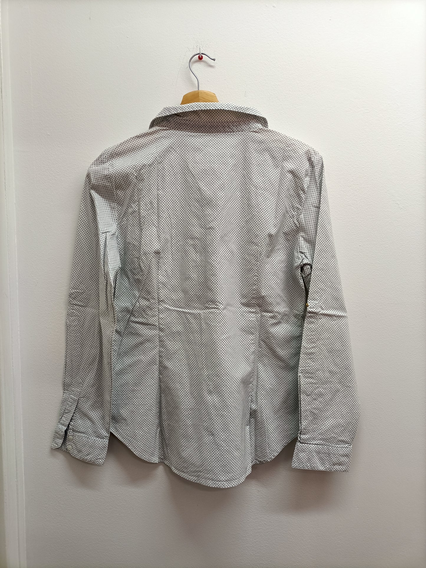 Chemise Zara blanche à pois marine Taille L