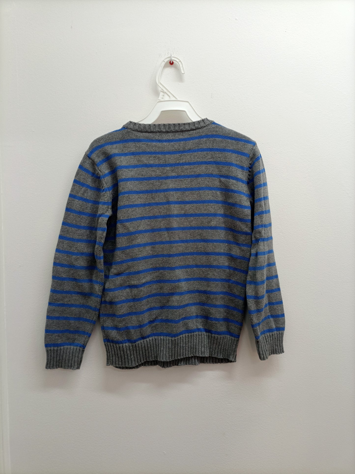 Pull Tex gris rayé bleu Taille 5/6 Ans