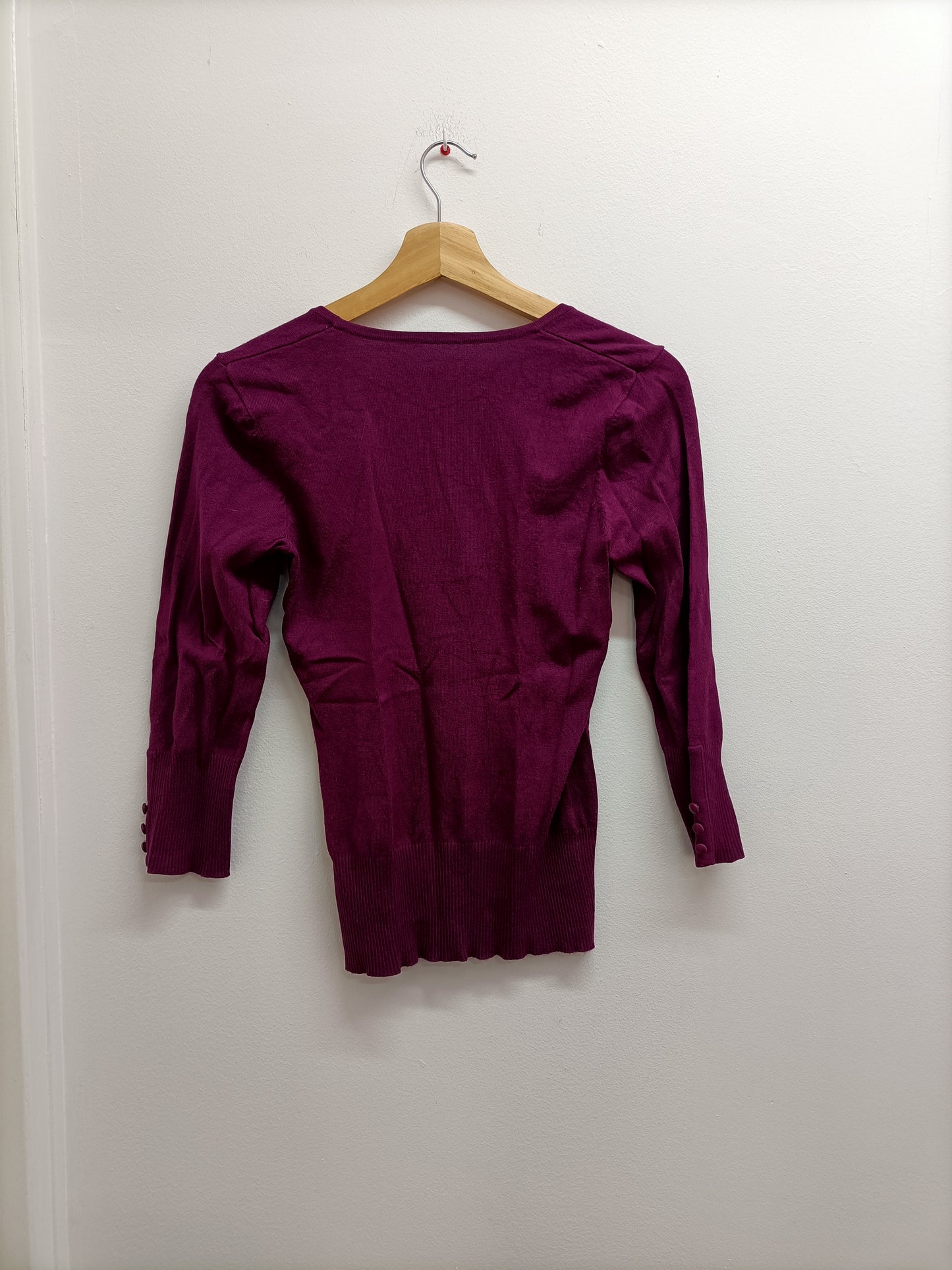 Pull fin manches 3/4 prune Taille S