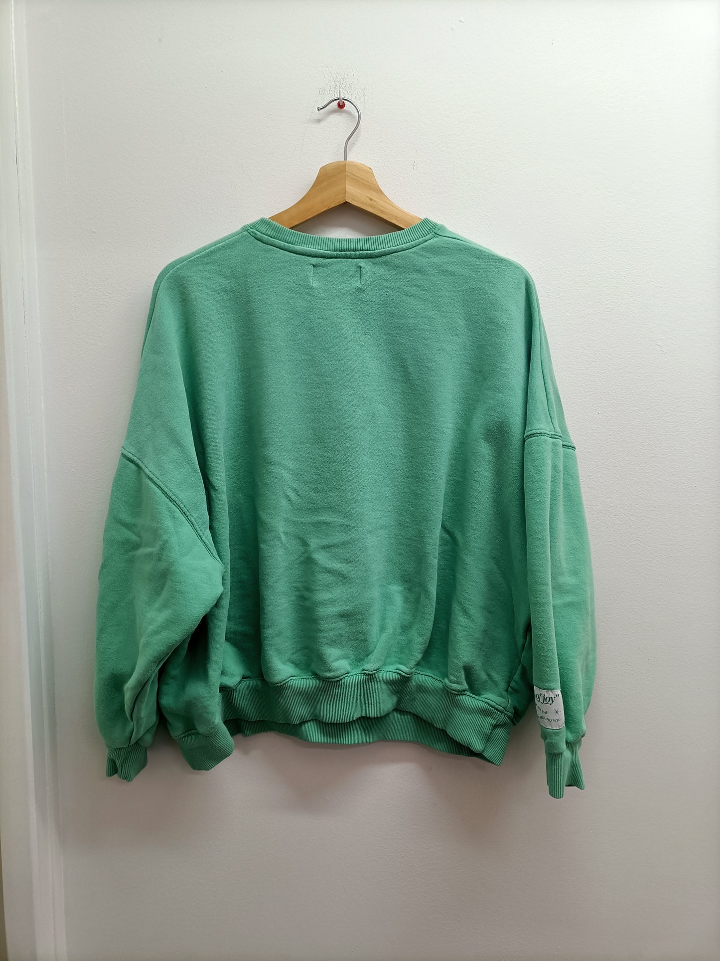 Sweat Pull & Bear vert d'eau avec impression Taille S (oversize)