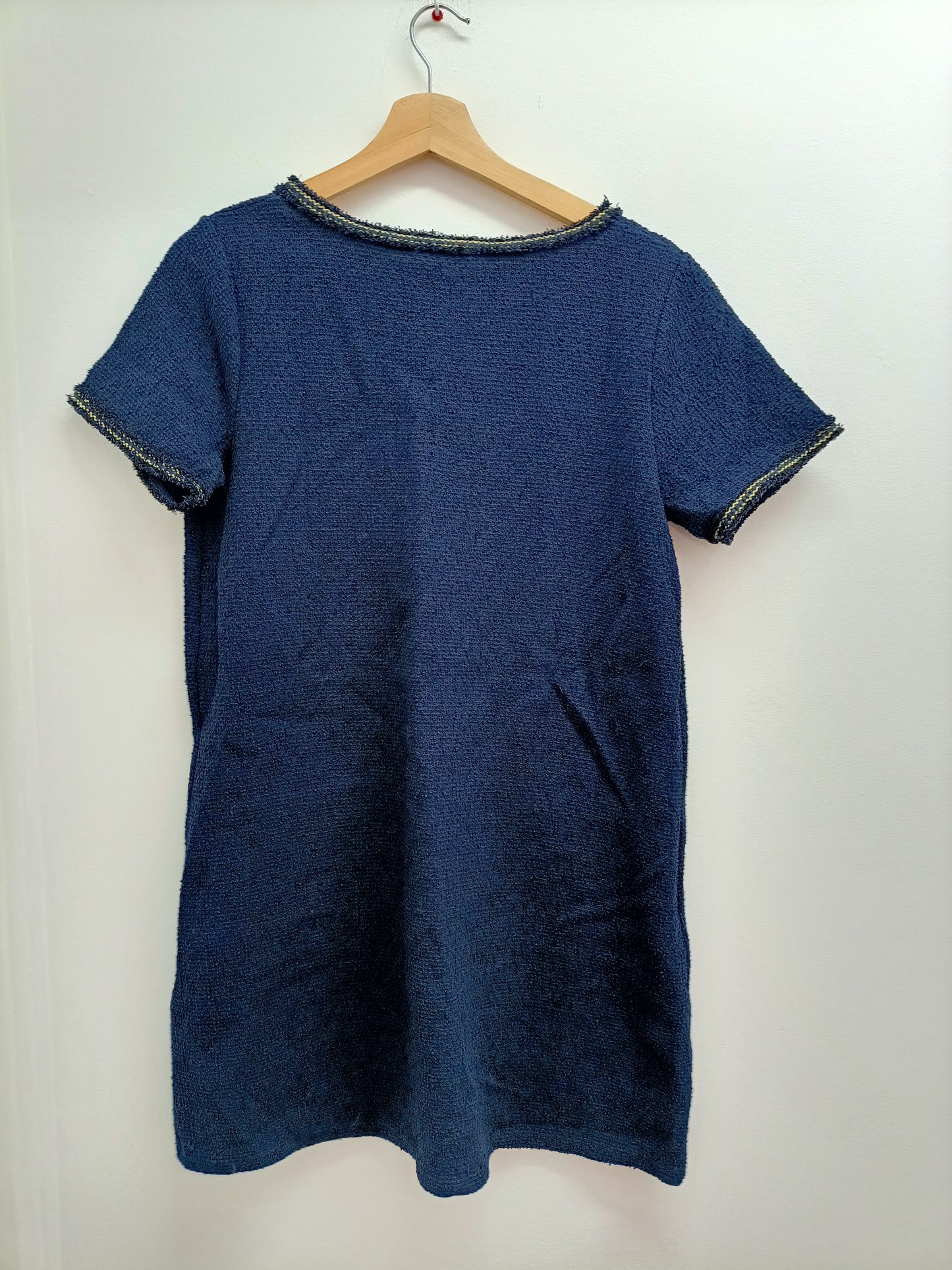 Robe manches courtes mailles bouclette Cache-Cache bleue marine Taille M