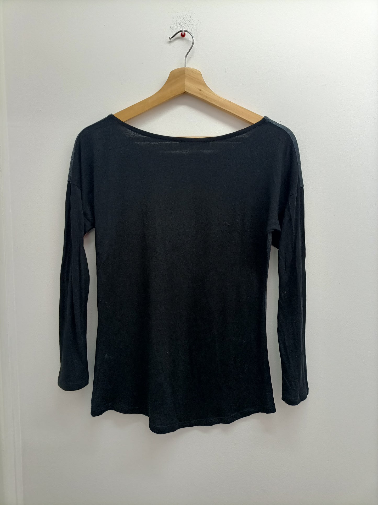 T-shirt manches longues My Fashion noir avec impression Taille M